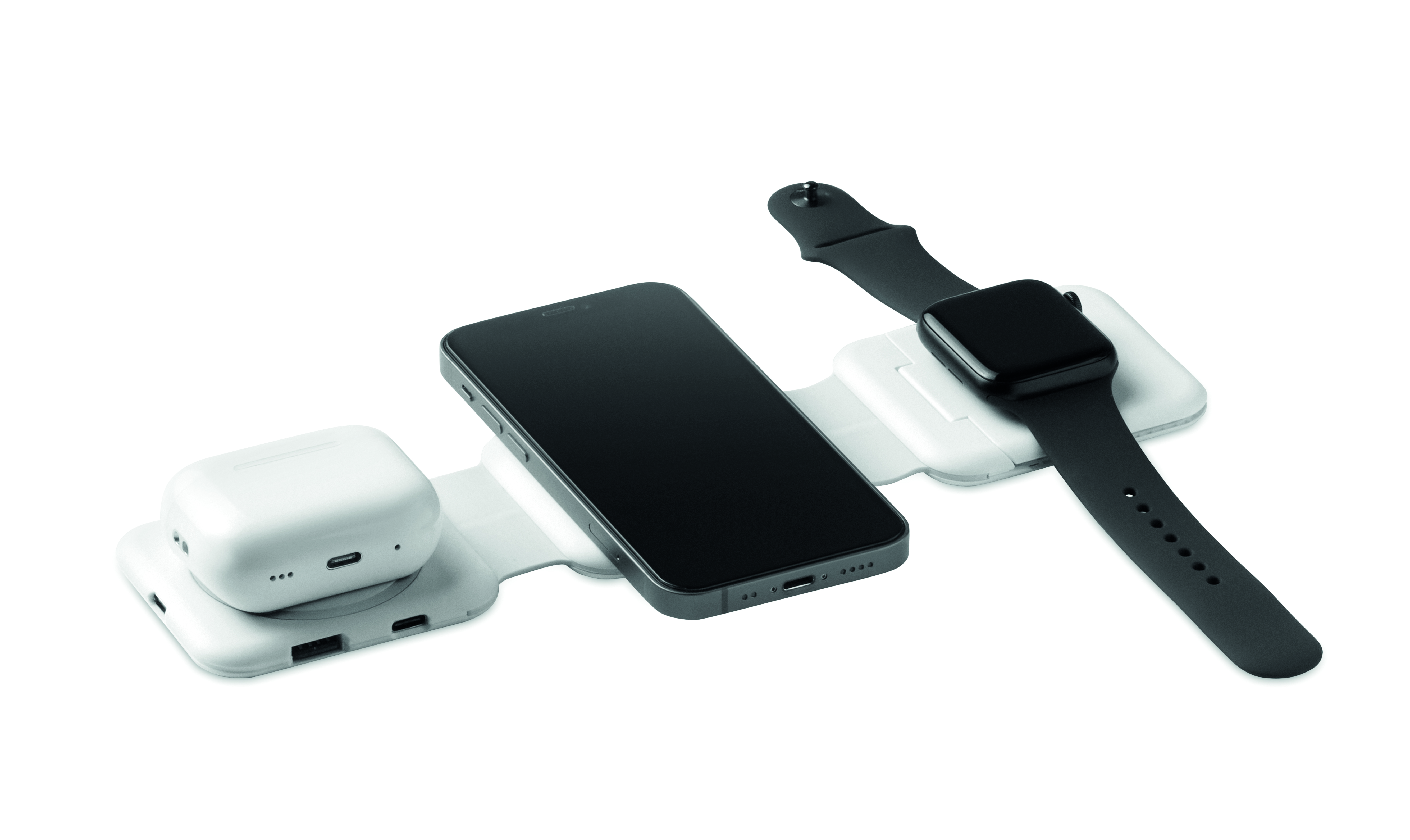 smartphone, Uhr, AirPods, Ladestation, kabellos