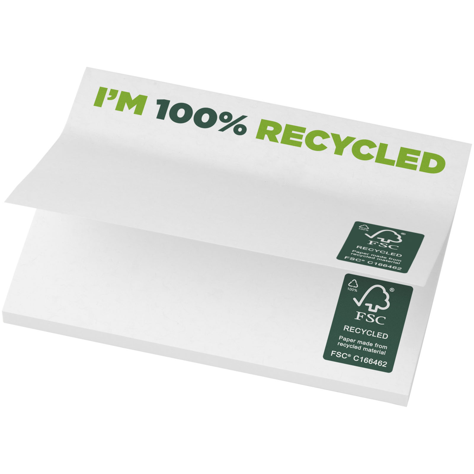 Recycleable paper, Paper block, 100% recycled, FSC recycled, white paper, Recyclingpapier, FSC recycelt, 100% recycelt, Blatt, Papierblock, Kartonpapier, Recyclebar, FSC, Bedruckt, Hellgrün Text