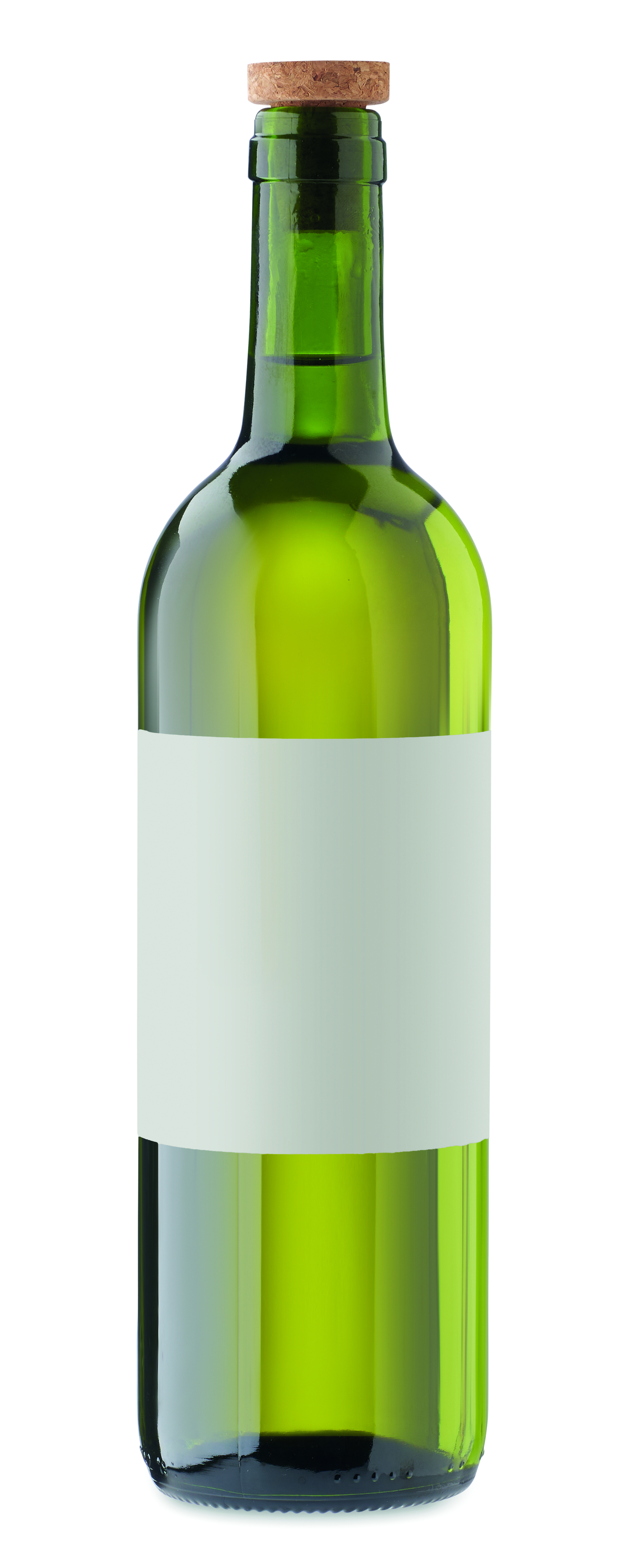 Weißer Etikett, Weinflasche, Glasflasche, Grüner Wein, Korkenverschluss, Weißer Etikett, Weinflasche, Grünes Glas, Korkverschluss, Leeretikett, Weißes Etikett, Glasflasche, Weinflasche, Grünes Glas, Korkverschluss