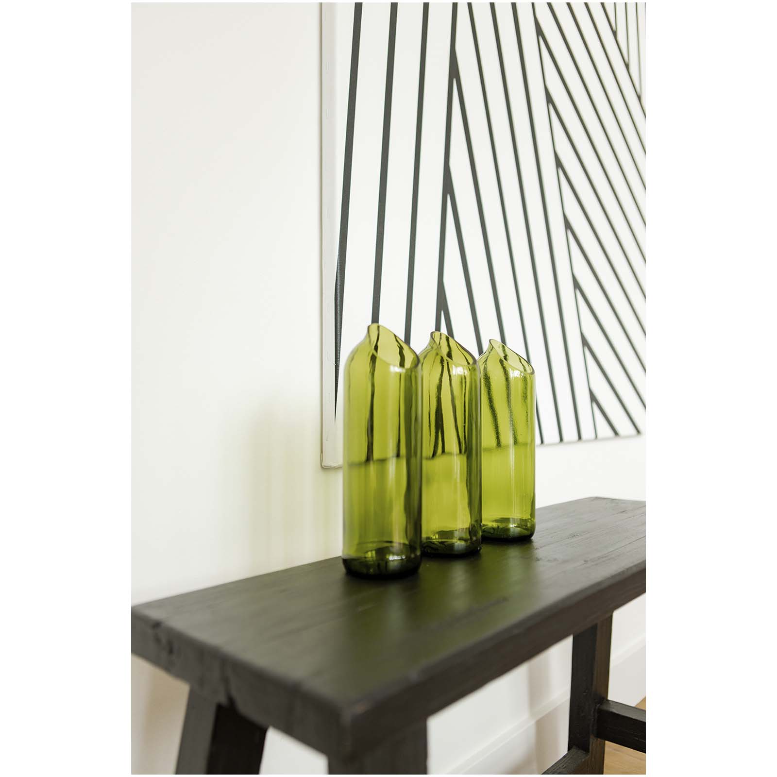 Glasflaschen, Grün, Wanddeko, Vasen, Deko-Set