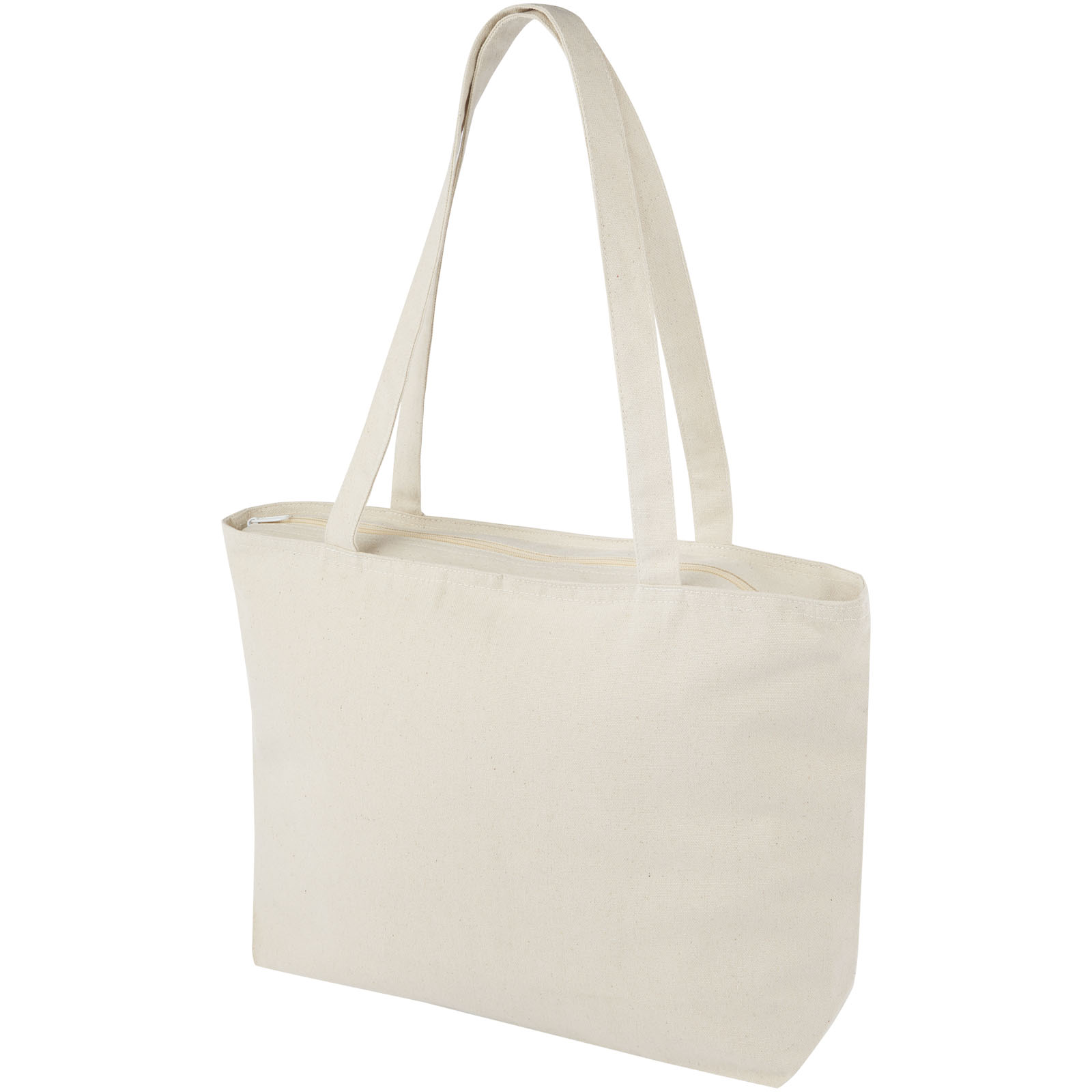 Taschenbeutel, Canvas, Beige, Lang Henkel, Reißverschluss, Tasche, Canvas, Handtasche, Beige, Große Tasche, Tasche, Tragetasche, Leinen, Naturfarben, Zweckmäßig