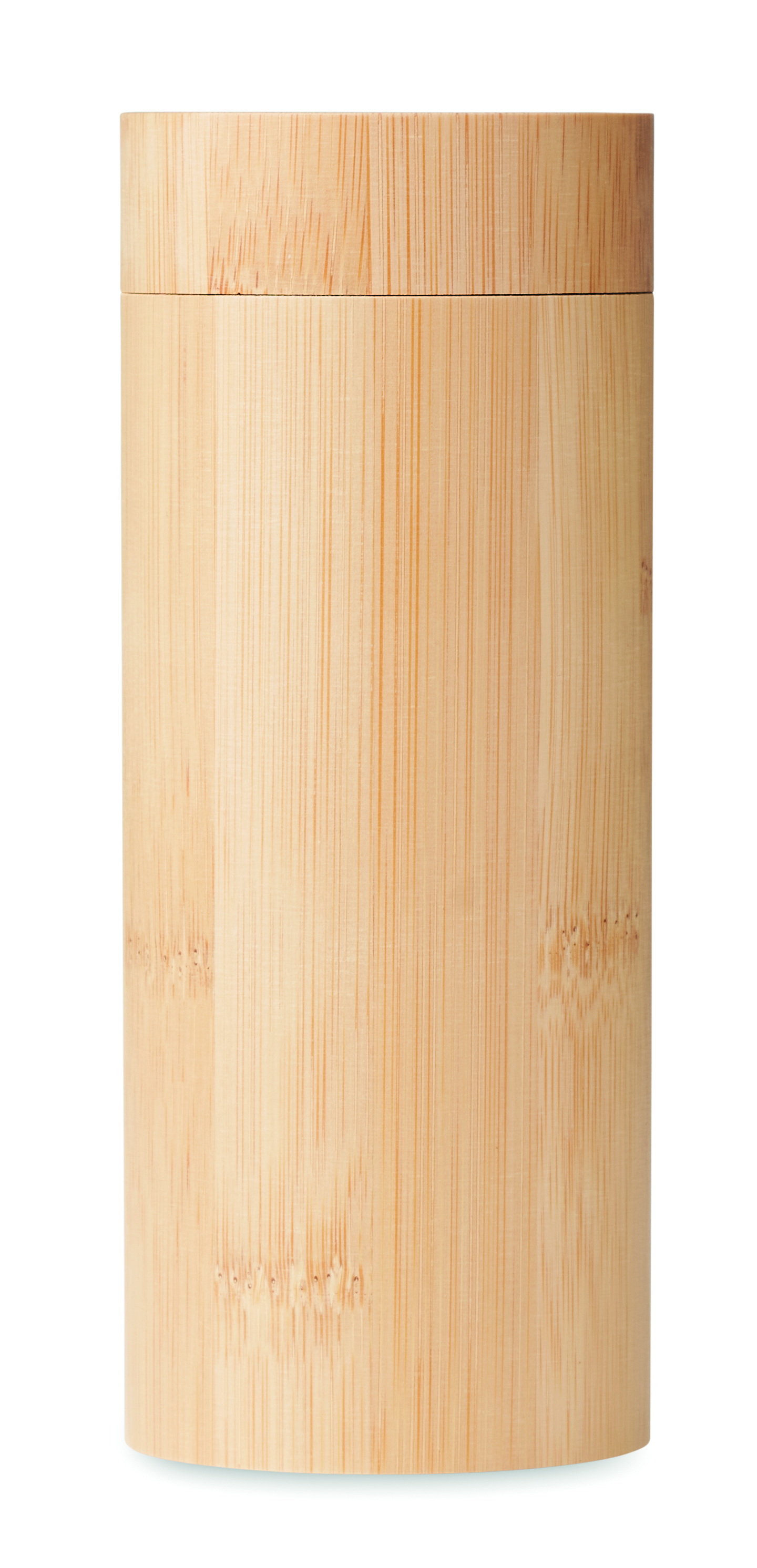 Bambusbehälter, Bambusbecher, Holz Zylinder, Naturholz, Deckel vorhanden