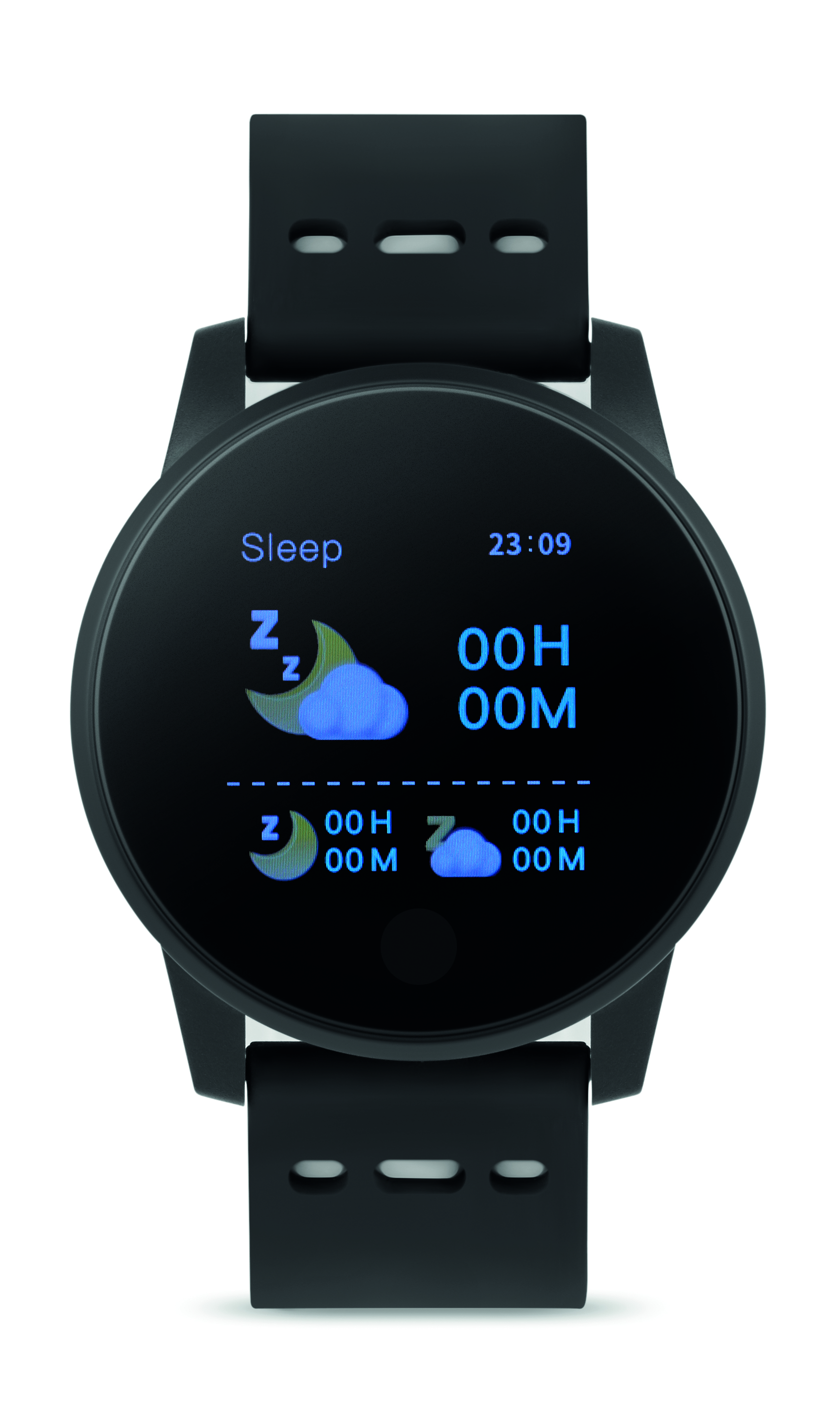 Uhr, Smartwatch, Rundes Display, Schwarz, Armband