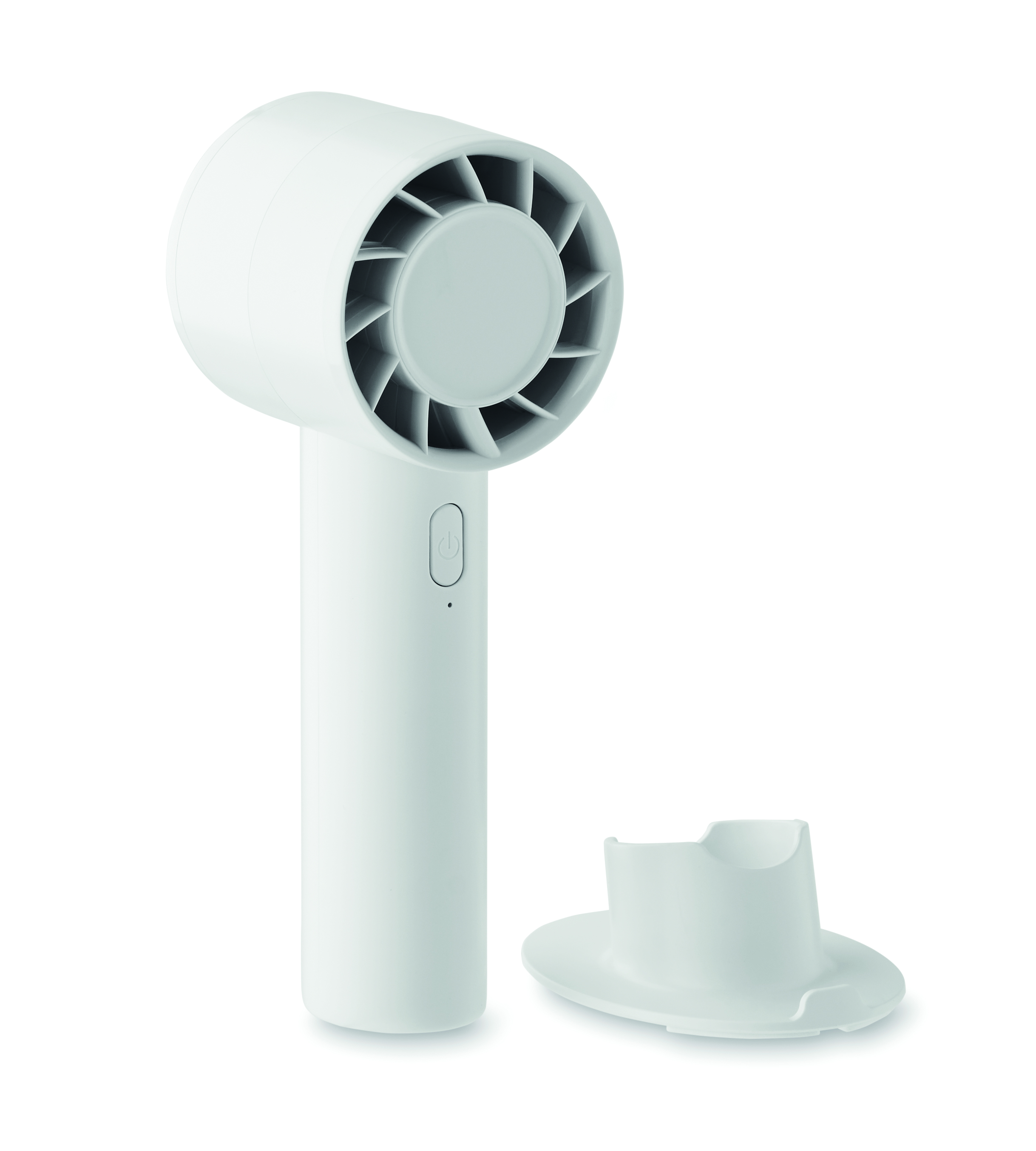 Handhelder Ventilator, Luftbesserer, Faltbasis, Tischventilator, tragbarer Ventilator, Ventilator, Handheld fan, Cooling, USB powered, White, Luftbürste, Handventilator, Kleiner Ventilator, Akku-Bedienung, Kühlung