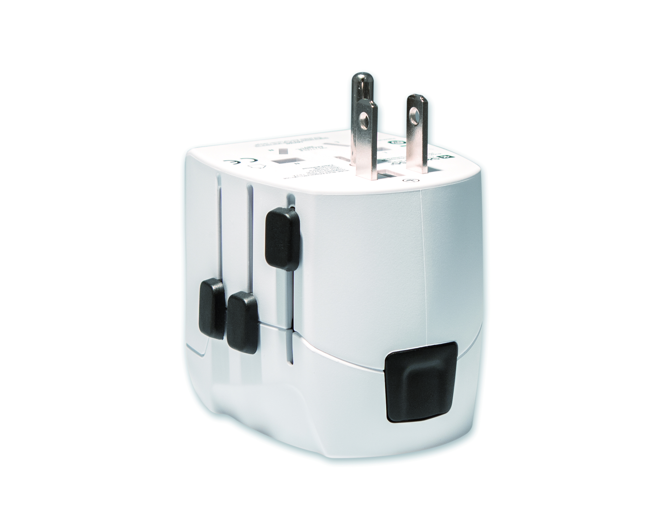 Reiseladegerät, USB-Lader, Mehrfachsteckdose, UK-EU-Stecker, Schwarz-Weiß