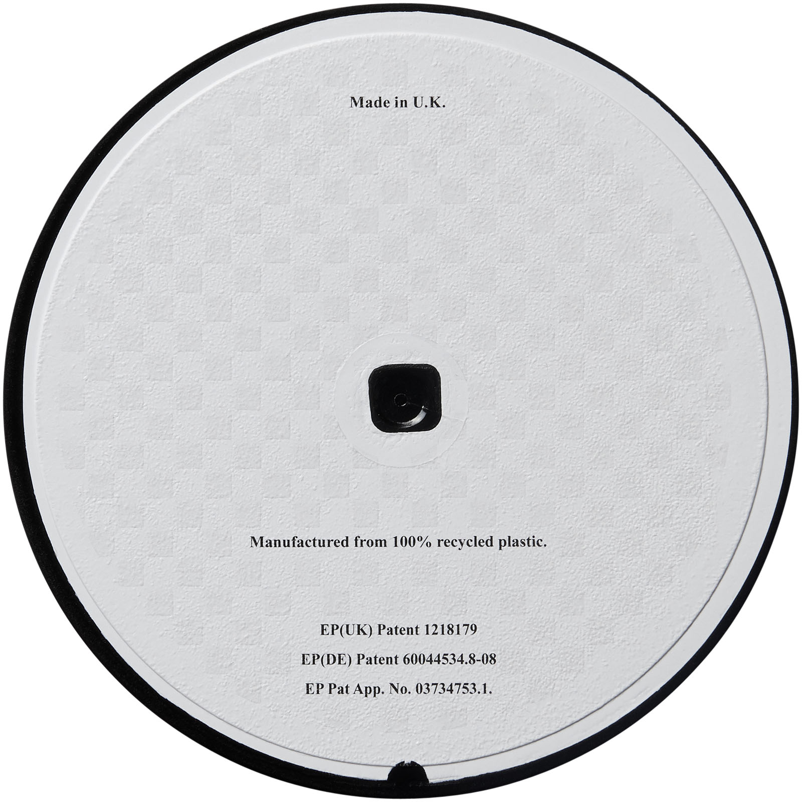 Scheibe, Basis, Weiß, Kreisform, recyceltes Plastik, Untersetzer, weiß, rund, made in uk, recyceltes plastic, Scheibe, Basis, Auflage, Untersetzer, Made in UK