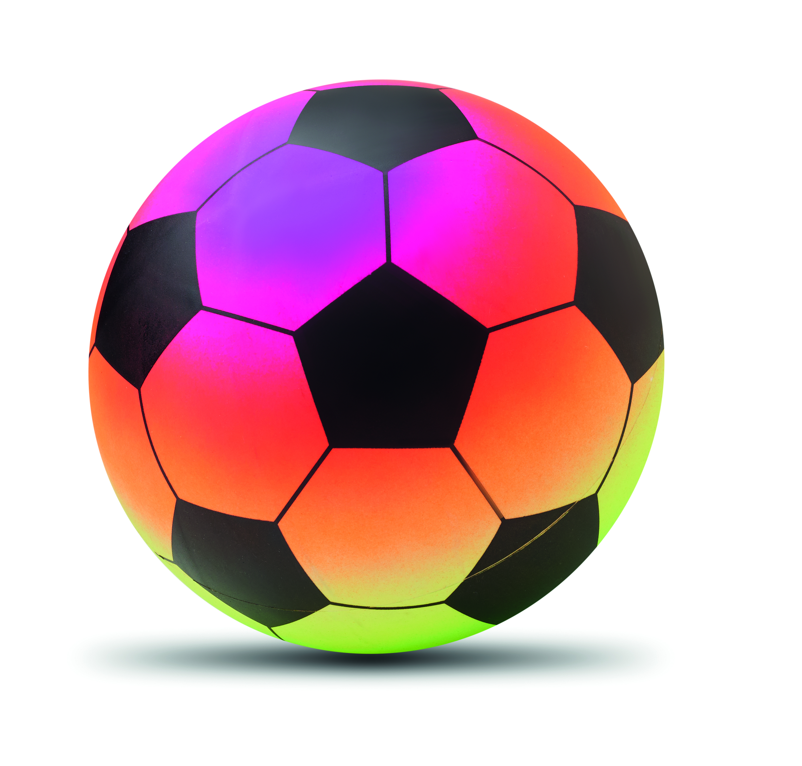 Fußball, Ball, Neonfarben, Gummi, Schwarz-Weiß Muster, Fußball, Neonfarben, Panels aus Polygonen, Schwarz-wei gesperrt?, Runder Ball, soccer ball, neon colors, multicolor, polyhedron panels, round ball