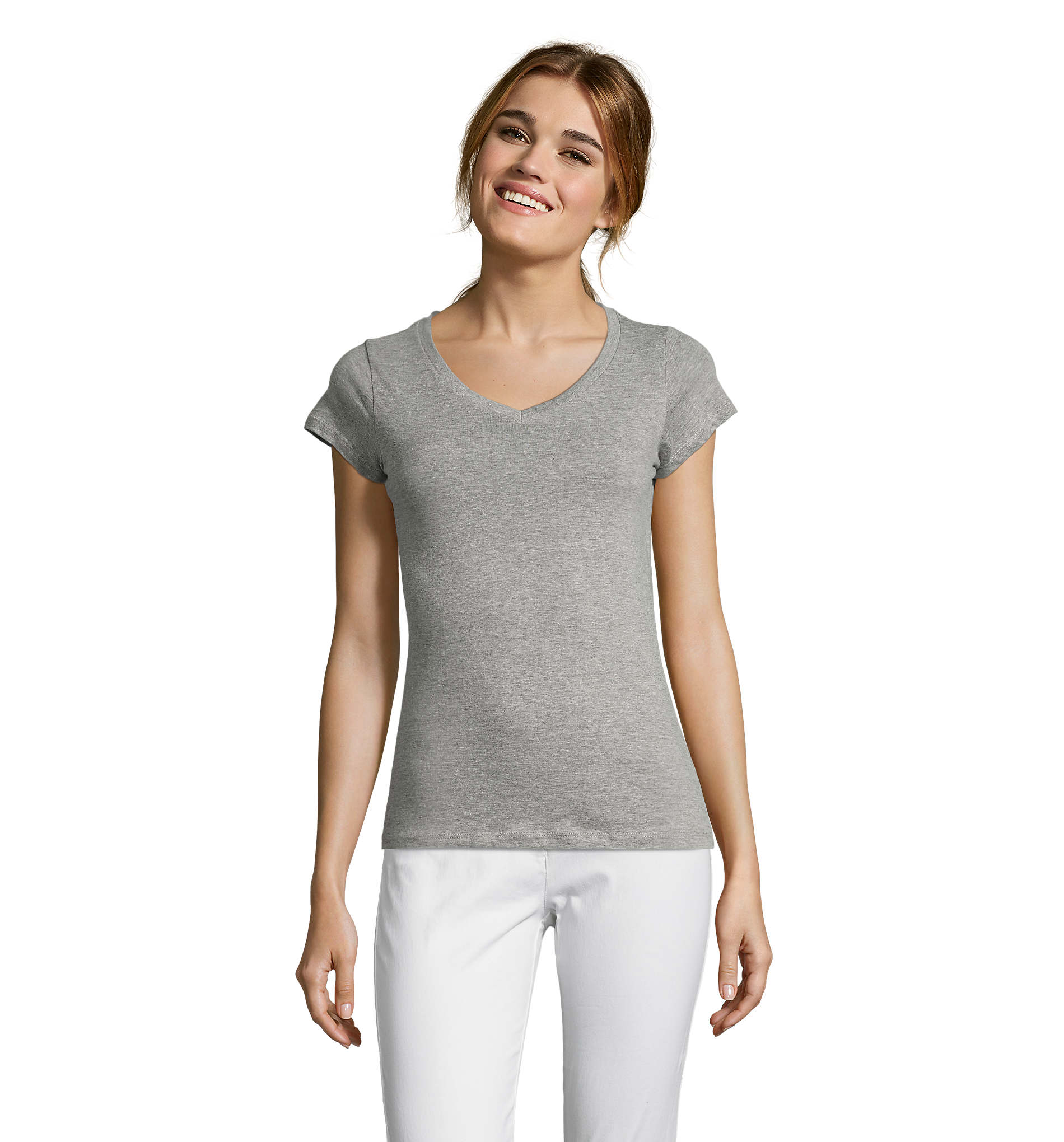 T-Shirt, Rundhals, Kurzarm, Grau, Baumwolle, T-Shirt, V-Ausschnitt, Kurzarm, Grau, Baumwollmischung, T-Shirt, Graues Shirt, Casual Oberteil, Kurzärmliges Shirt, Stofftank top, T-Shirt, V-Ausschnitt, Kurzarm, Grau, Baumwolle