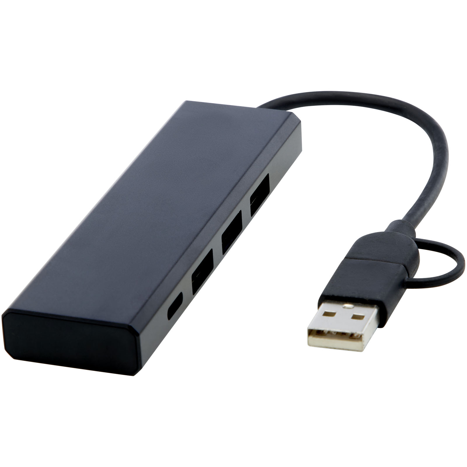 USB-Hub, USB 4-Port, Aluminium, Schwarz, USB-A