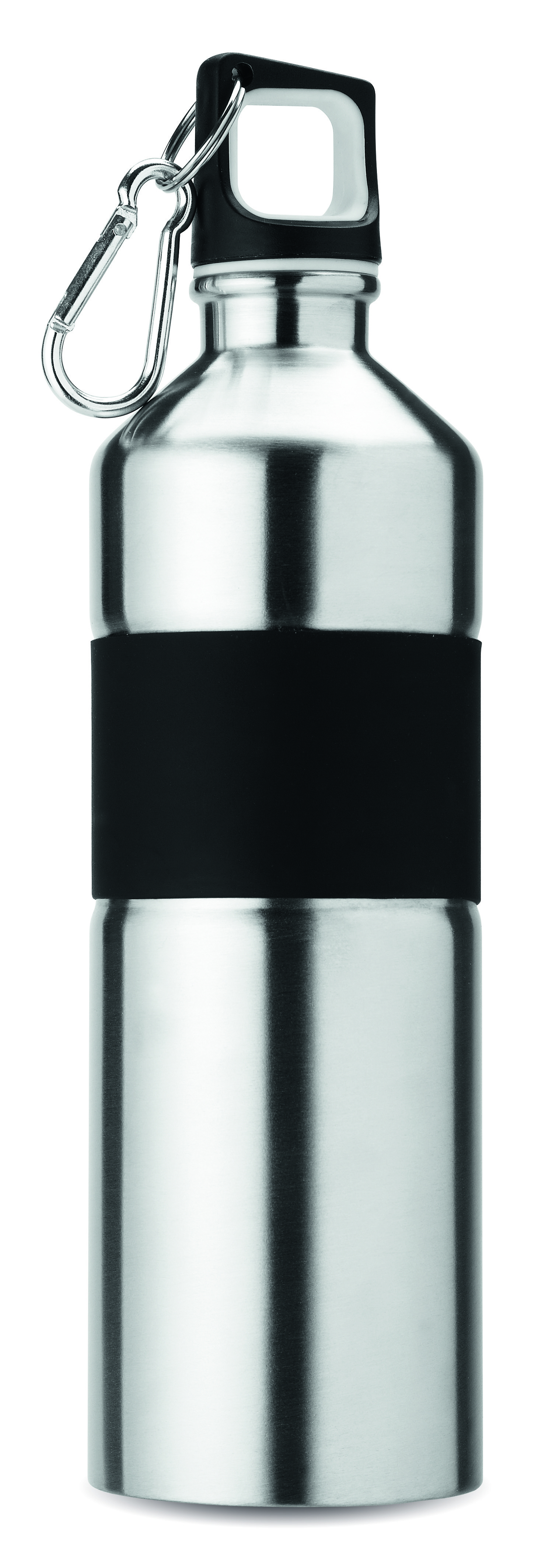 Trinkflasche,  Metall,  Schwarzband,  Schlüsselanhänger,  Sportflasche