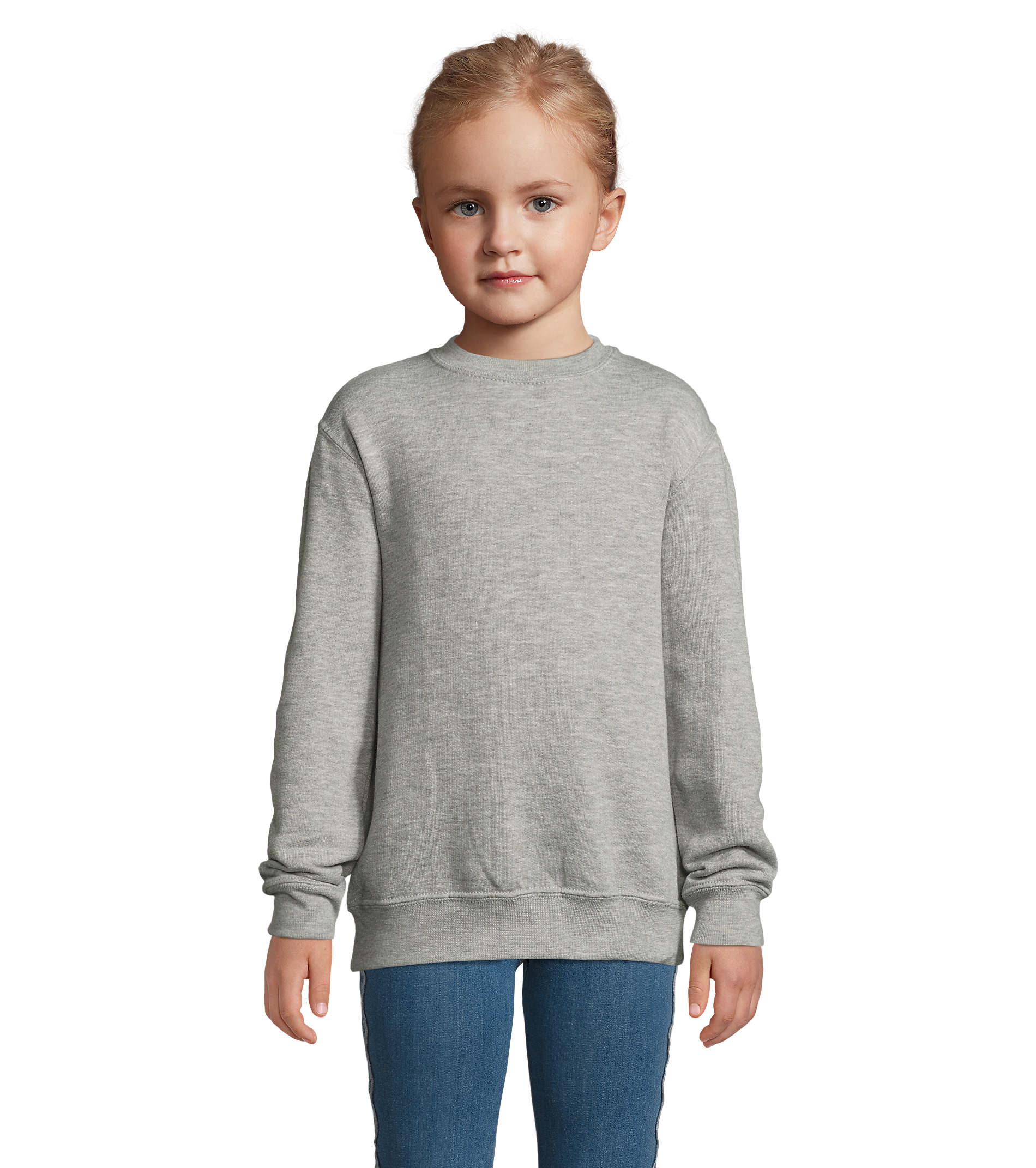 Sweatshirt, Grau, Langärmlig, Rundhals, Kindergröße, Sweatshirt, Crewneck, Grau, Langarm, Kinder, Pullover, Grau, Rundhalsausschnitt, Langarm, Kind, Kinderpullover, Sweatshirt, Graue Farbe, Langarm, Kleines Mädchen