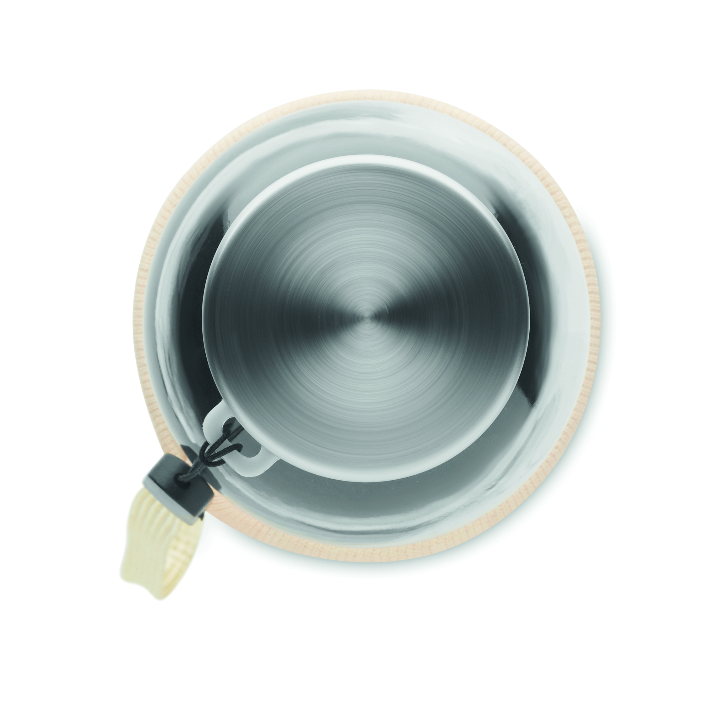 stainless cup, metallbecher, innenansicht, ausguss, grifflasche