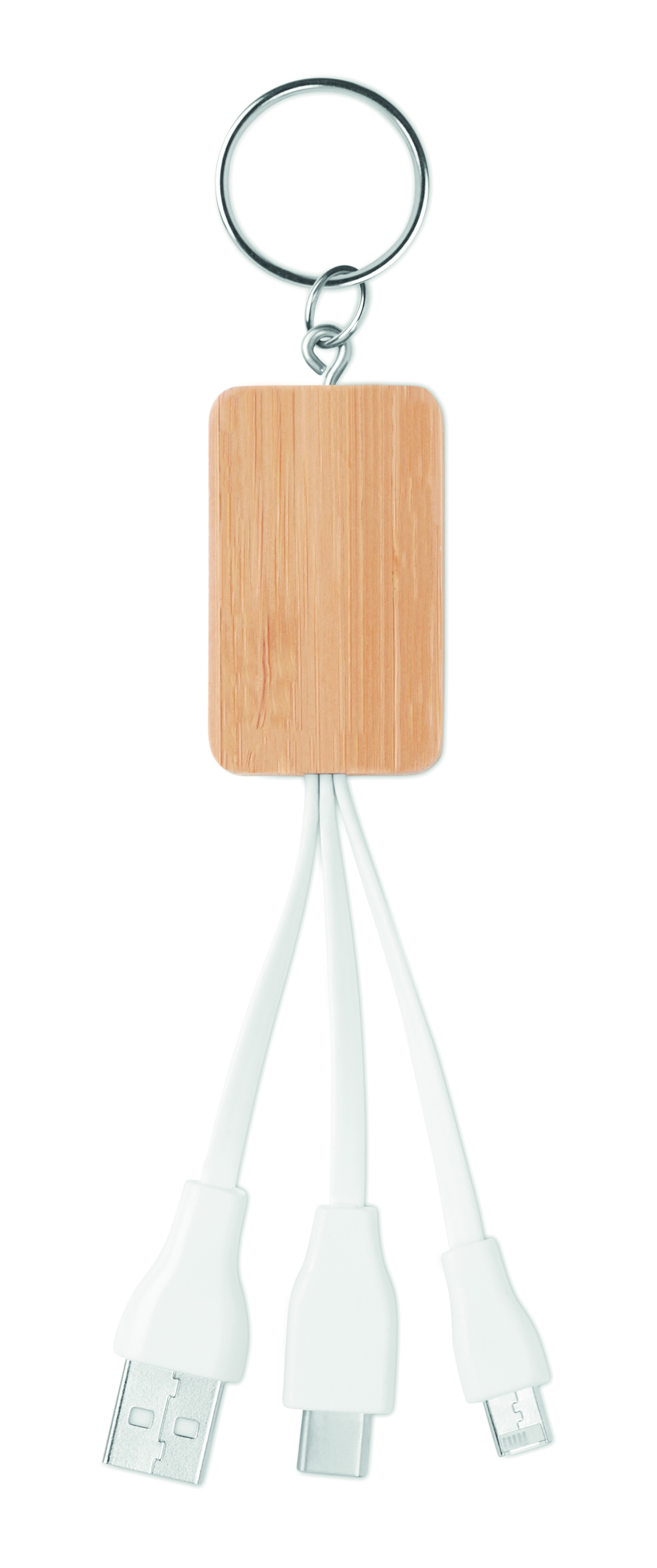 Schlüsselanhänger, Holz, USB-Kabel, Mehrfachanschluss, 3-in-1