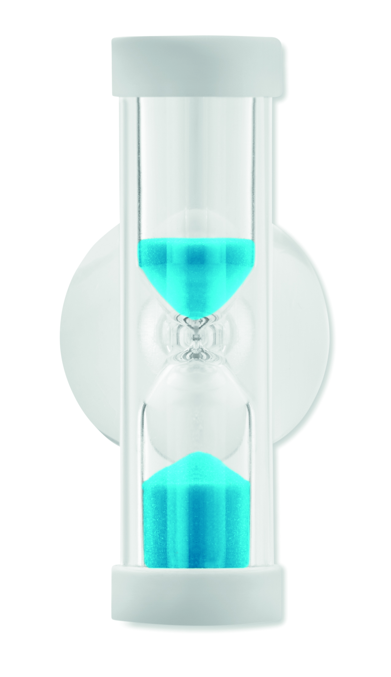 Stundenglass, Sanduhr, Blau, Transparente Hülle, Zwei Kammern