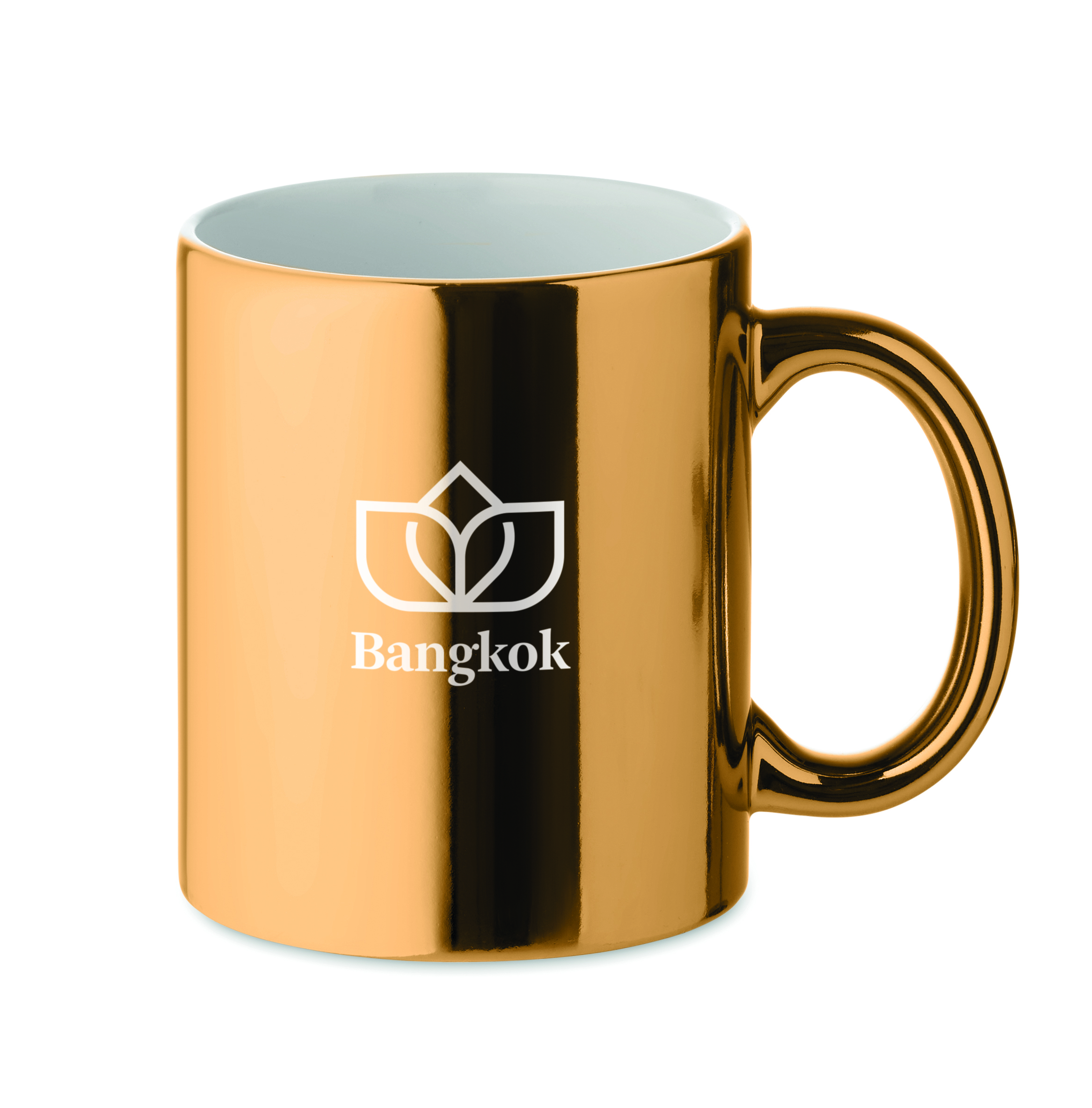 tasse, keramik, gold, logo, henkel