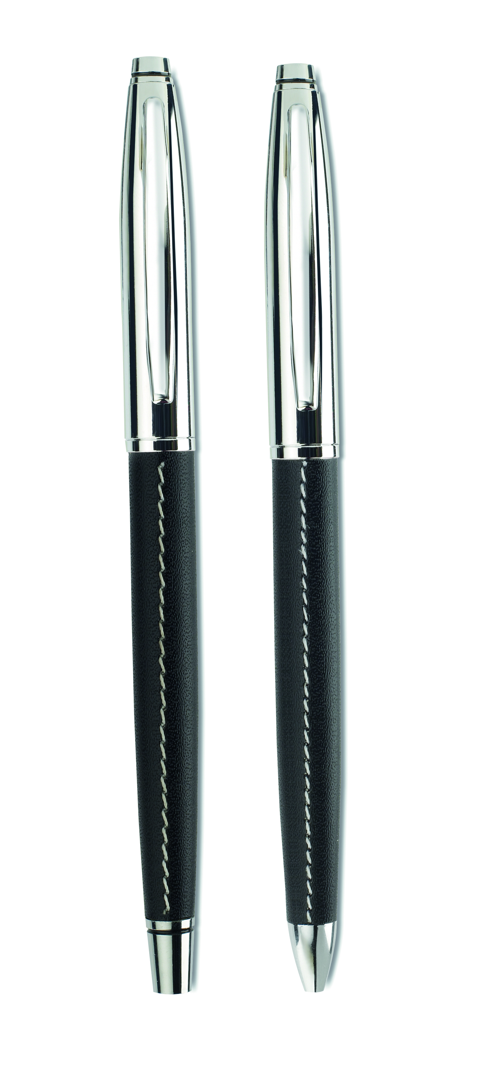 Stift, Kugelschreiber, Metallspitze, Lederhülle, Doppelstift