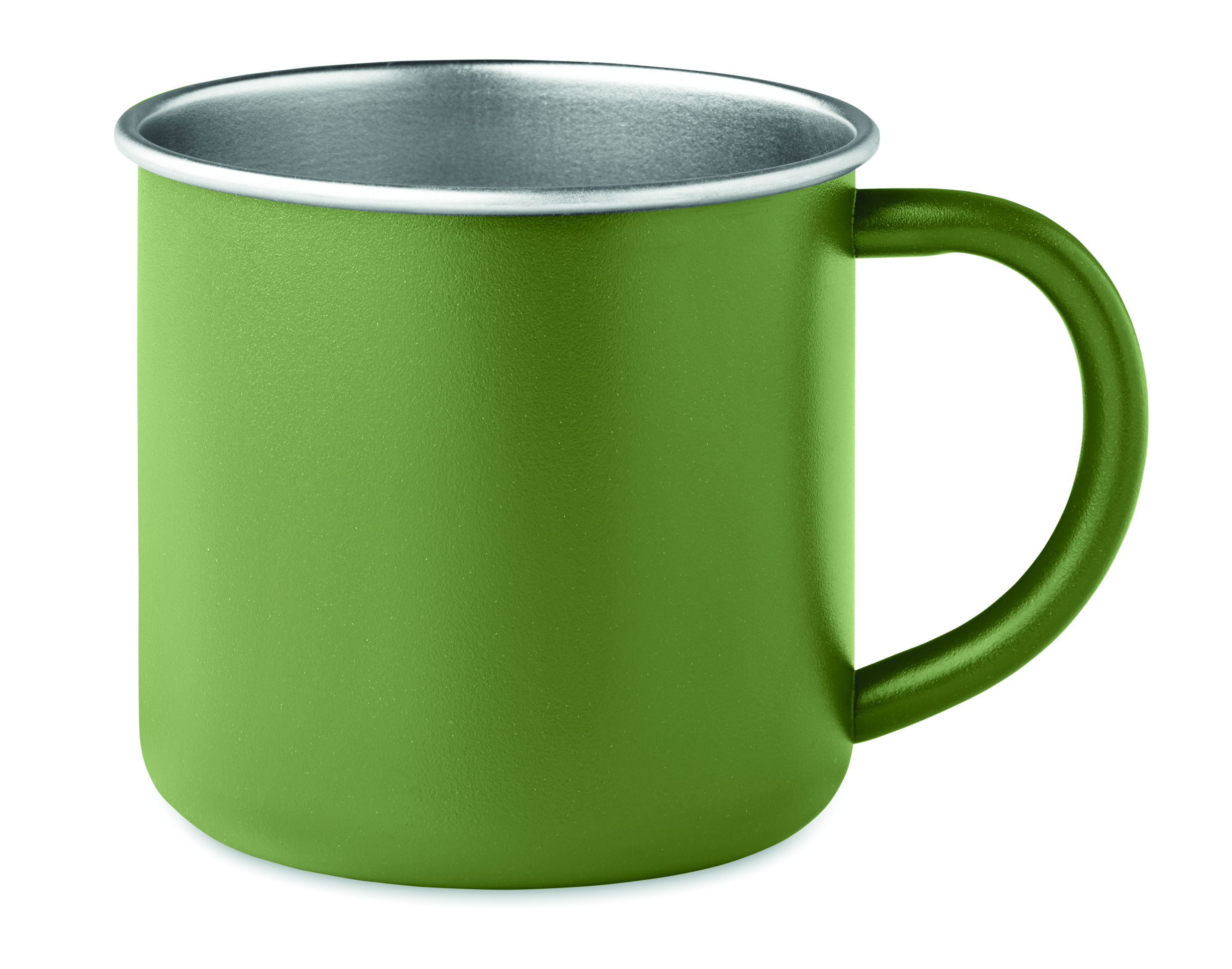 becher, grün, tassenform, edelstahlrand,  henkel, Tasse, Grün, Metallrand, Einfarbig, Griff, Kaffeemug, Grün, Metall, Doppelwandig, Tasse