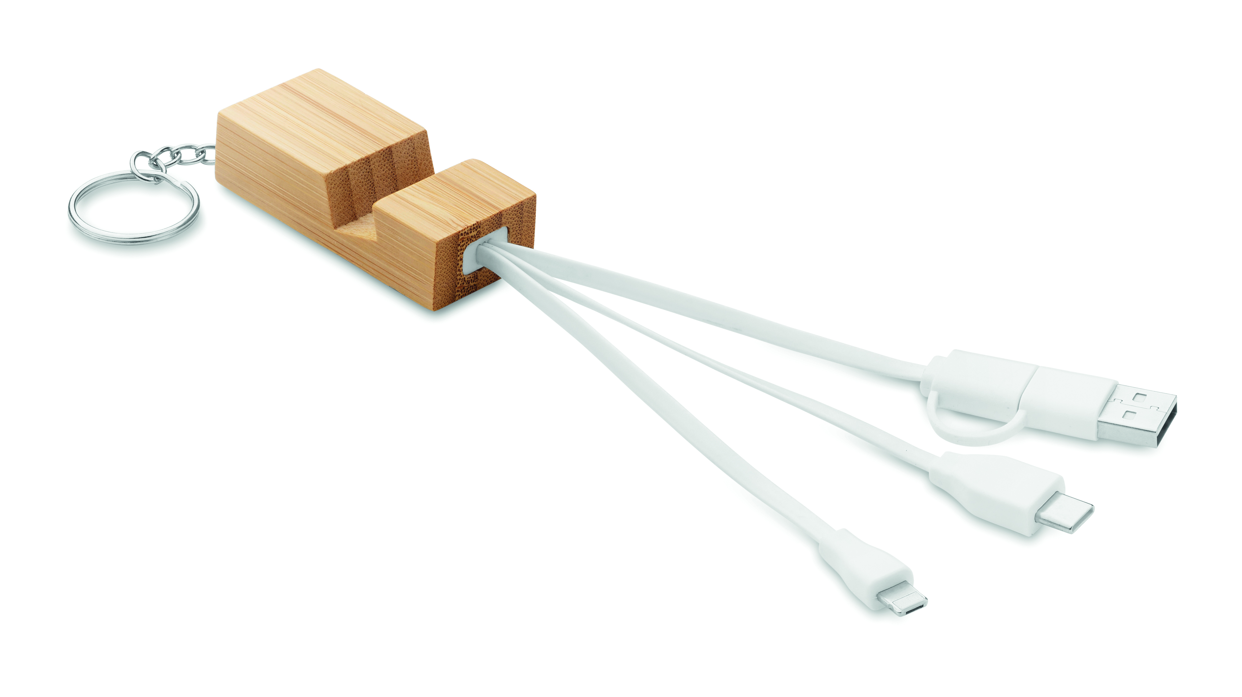 Holz, Schlüsselanhänger, USB-Kabel, Ladekabel, Mehrfachkabel, Holz-Schlüsselanhänger, USB-Kabel, Mehrfachkabel, Drei-in-Eins,  Holzbock, USB-Hub, Holzblock, drei Kabel, USB-Kabel, Schlüsselanhänger-Zubehör