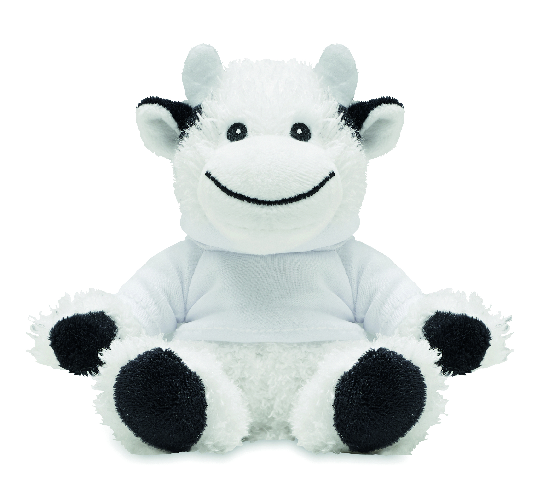 Plüschfigur, Kuh, weiß, Schwarz, Stofftier