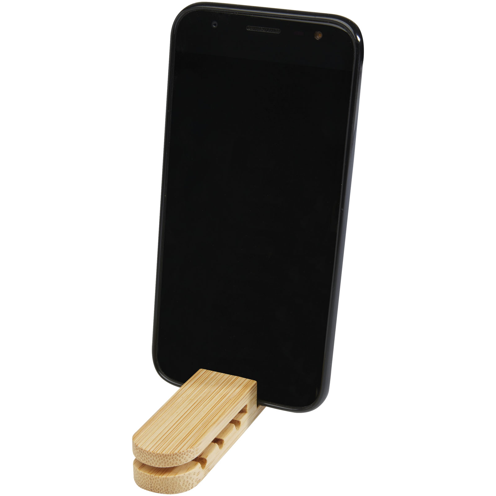smartphone, phone stand, wooden stand, schwarzes smartphone, Gerätezubehör
