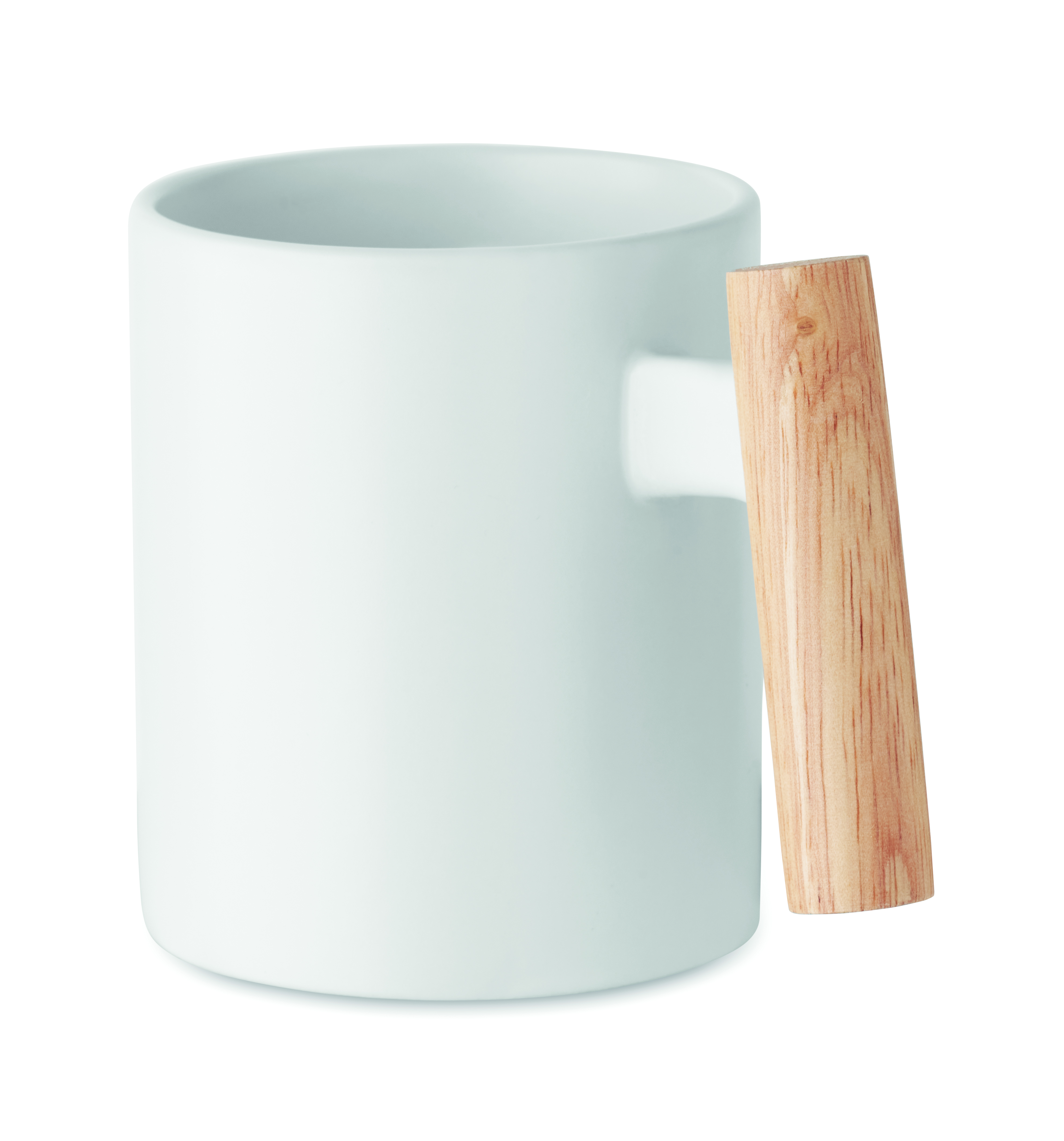 Tasse, Becher, Kaffee-Tasse, weiße Tasse, Holzgriff, tasse, becher, keramik, holzgriff, einfarbig