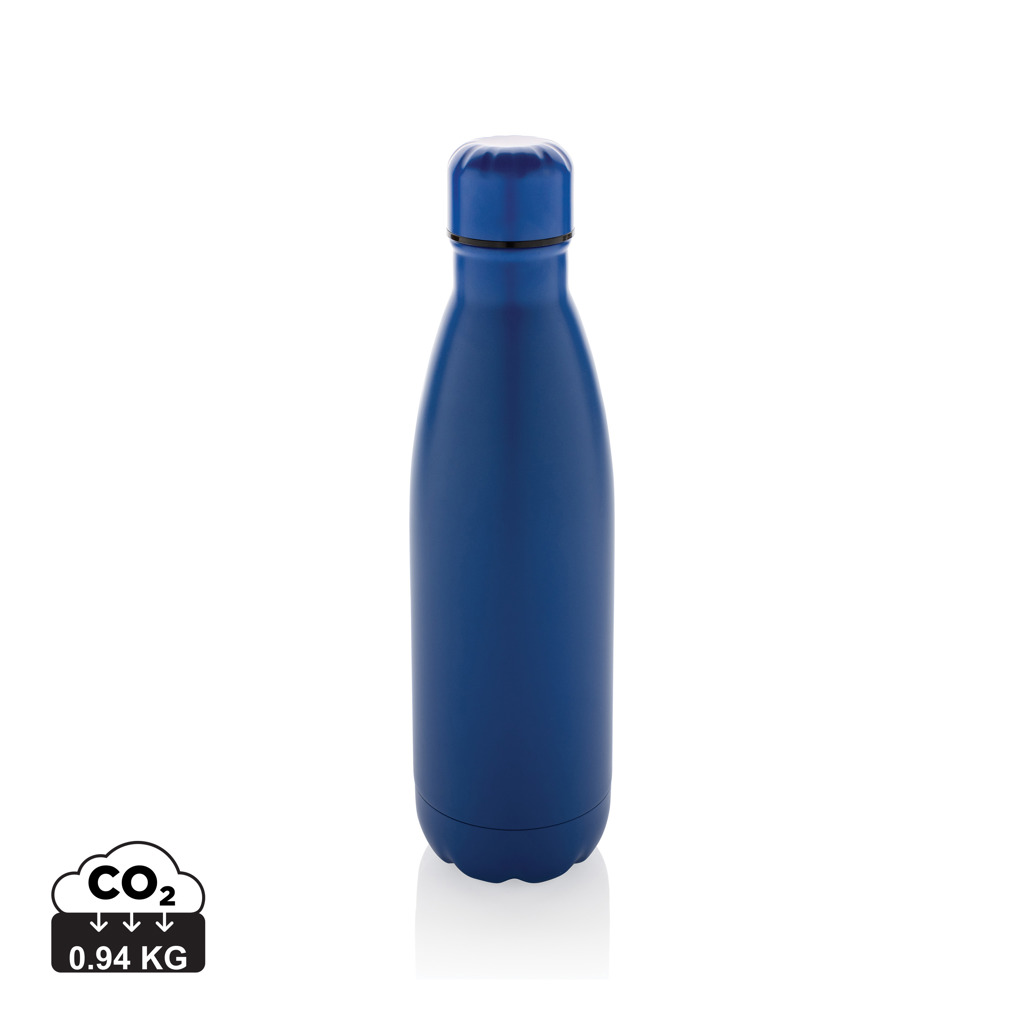 Flasche, Isolierte Flasche, Stahlflasche, Kappe, Kernfarbe blau