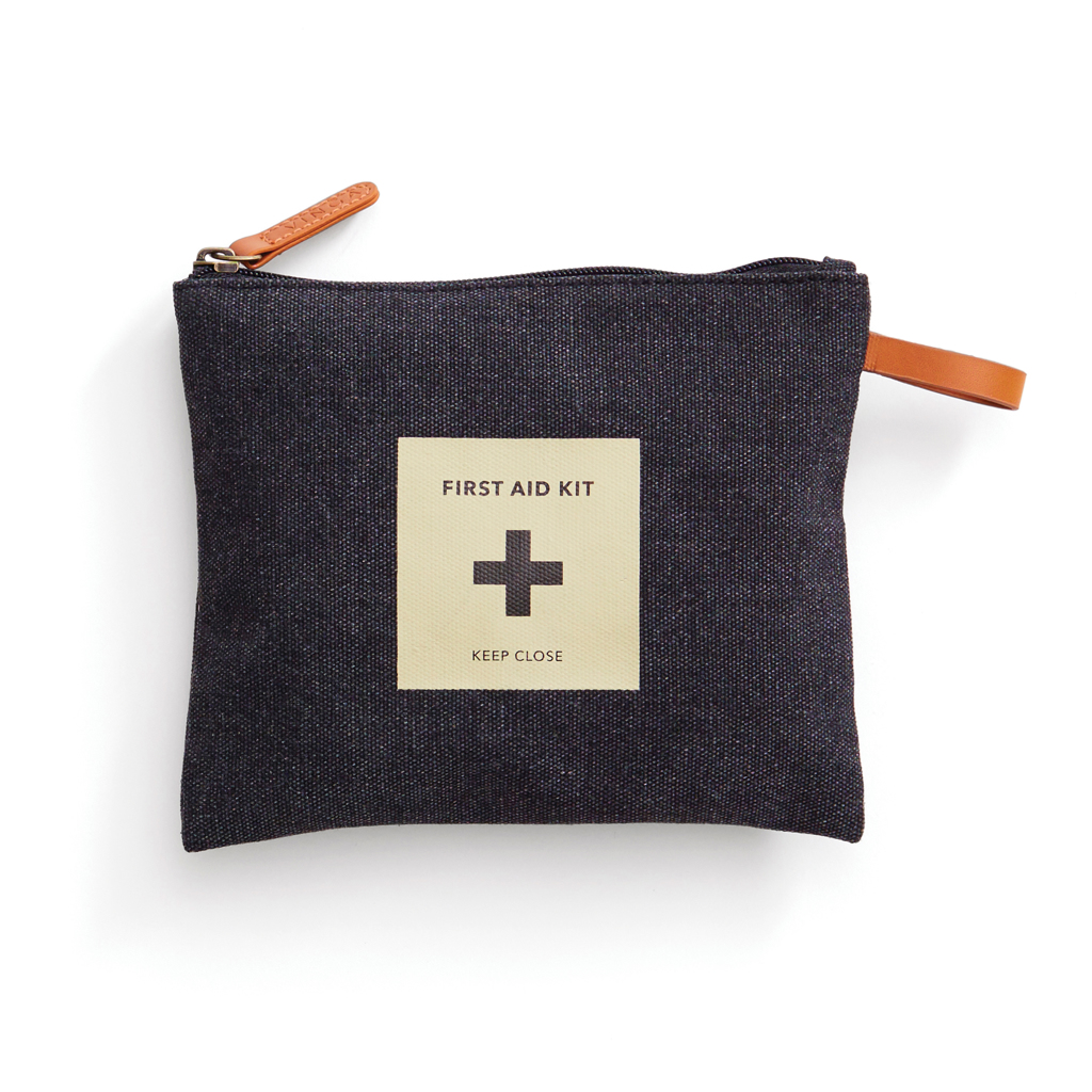 Erste Hilfe, Beutel, Kosmetiktasche, Erste-Hilfe-Set, Denim, Reißverschluss