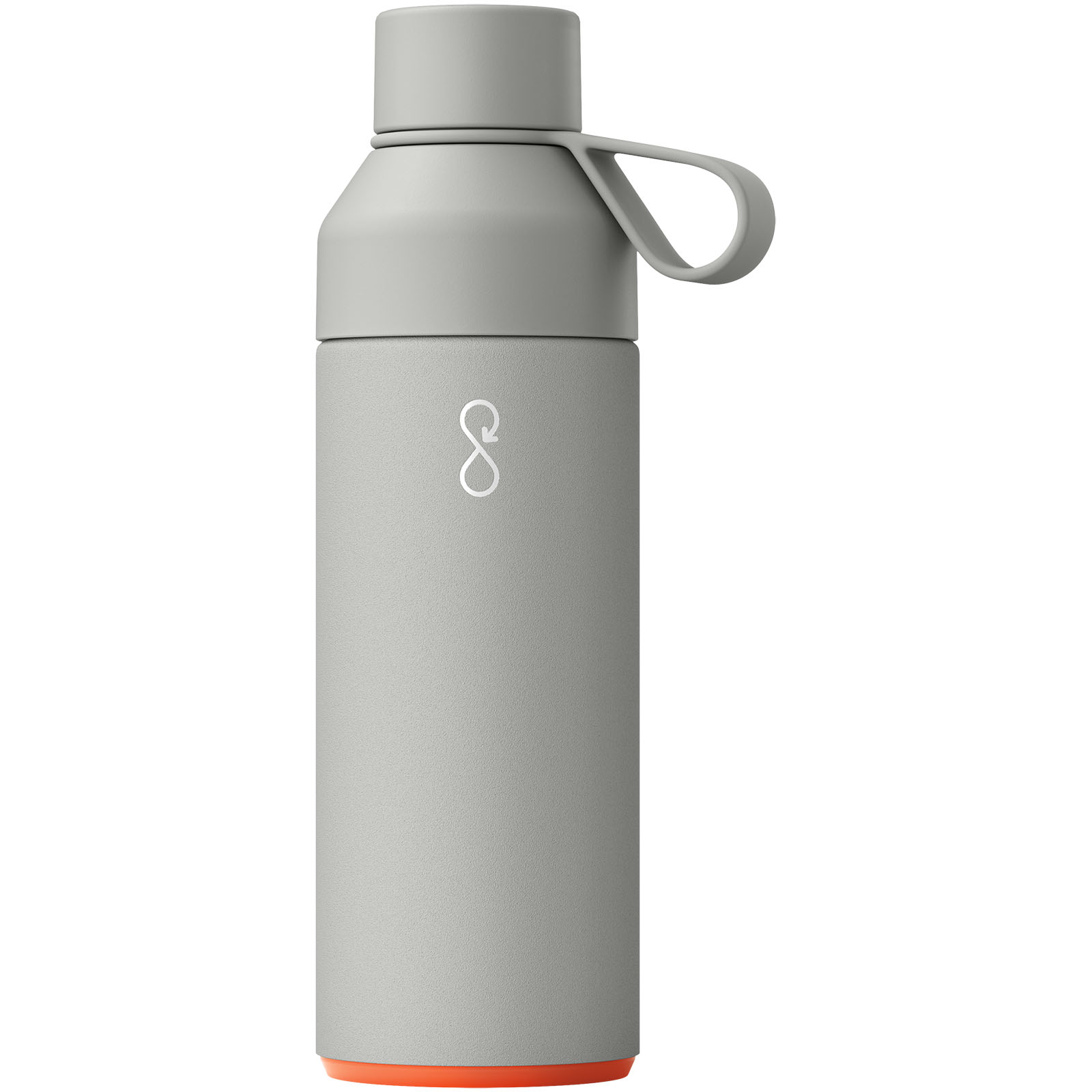 stahlflasche, wasserflasche, eco-flasche, grau, griffloop