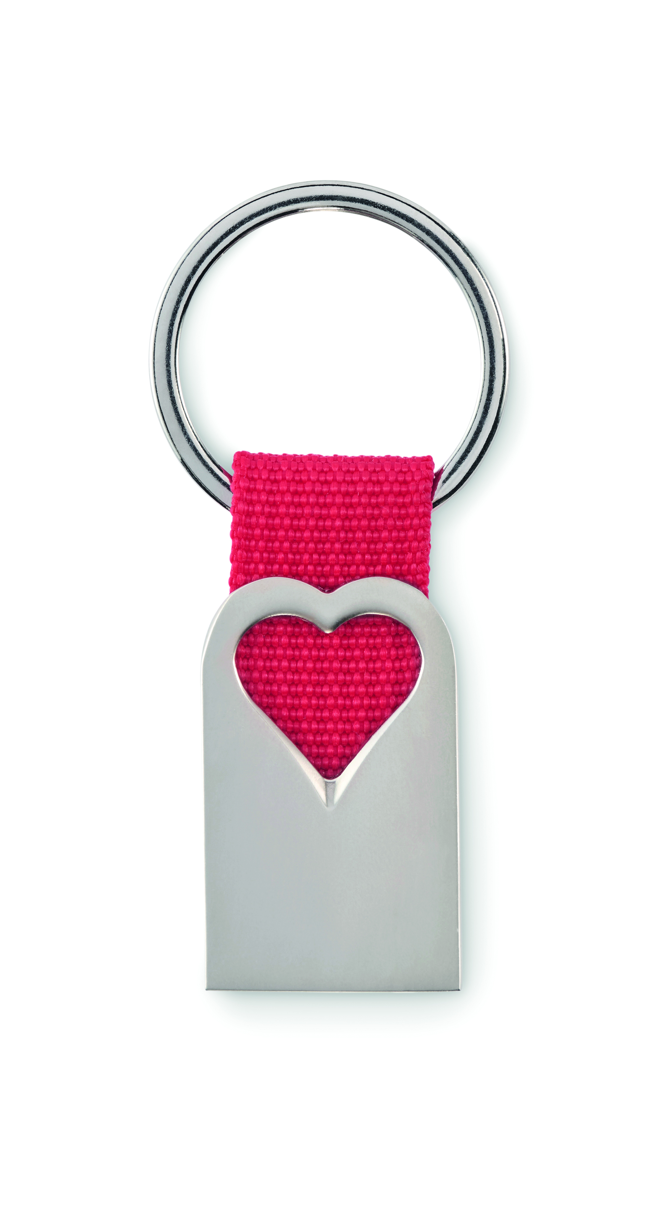 Schlüsselanhänger, Herz, Metall, Pink, Band