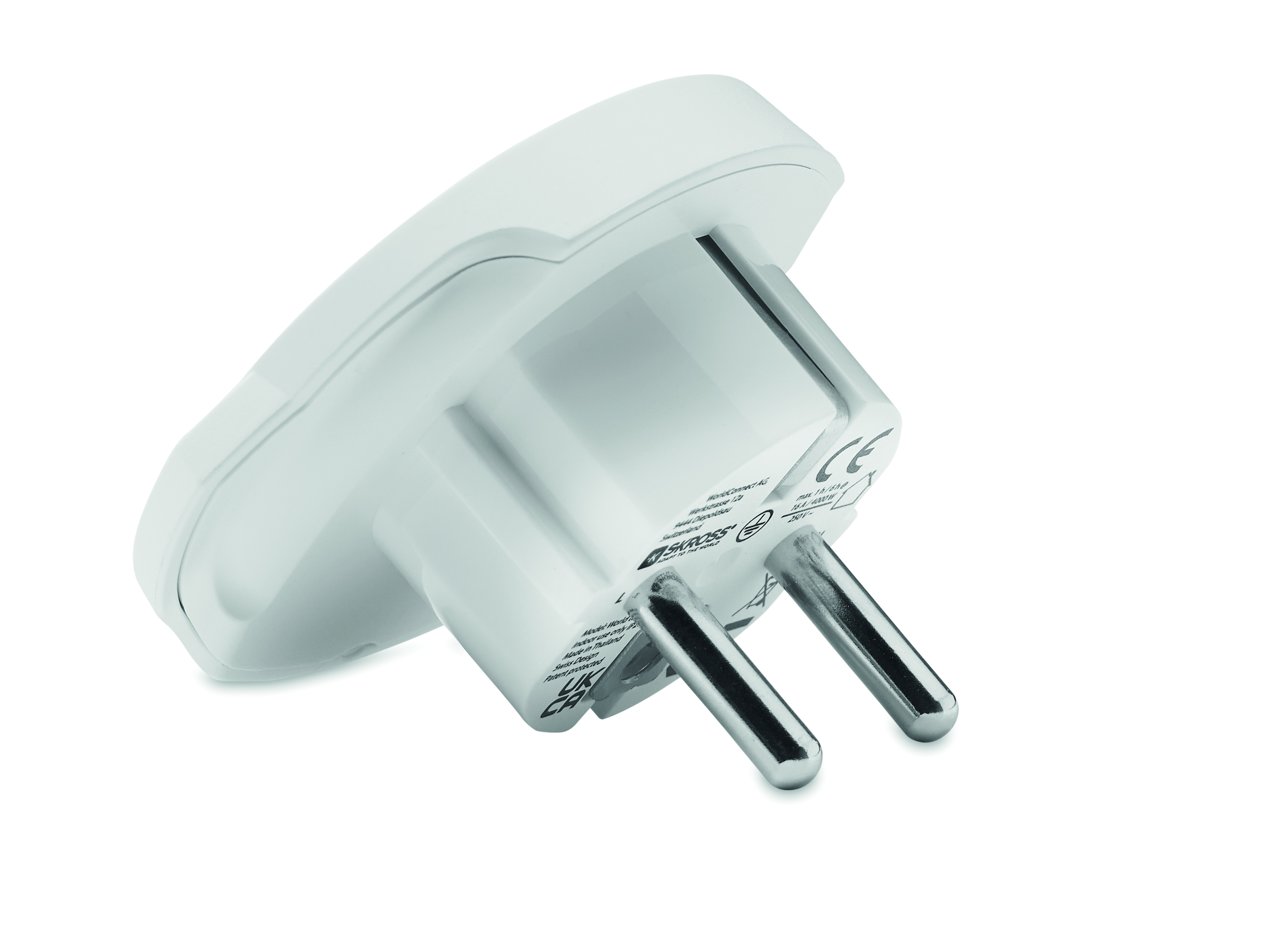 Steckadapter, EU-Stecker, Netzstecker, Metallstifte, Kunststoffgehäuse