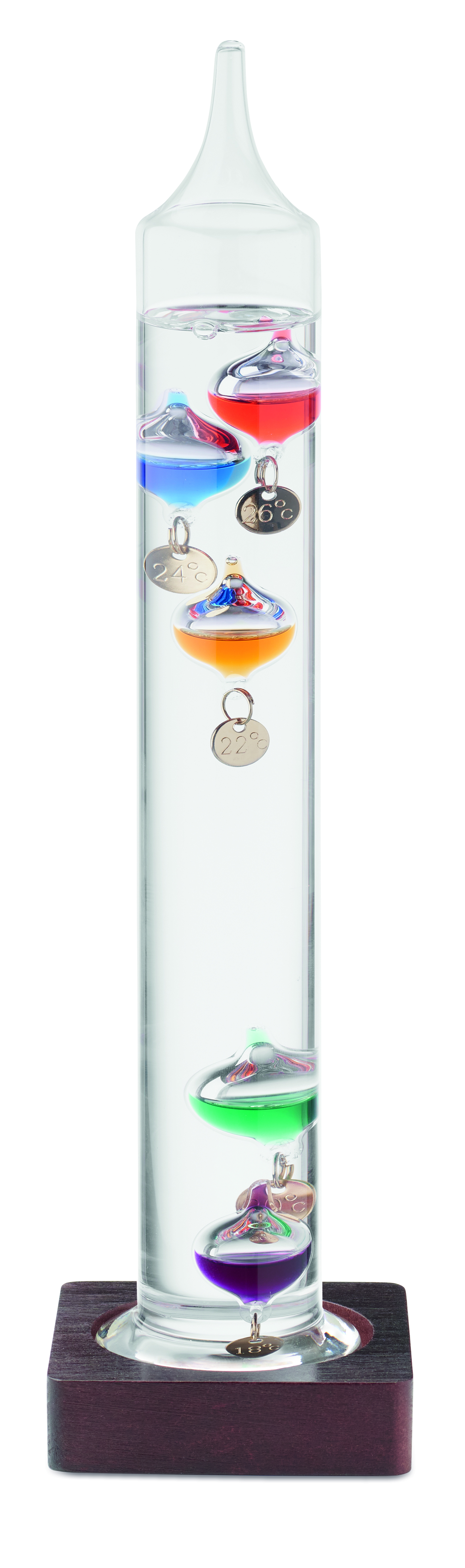 thermometer, liquid-filled, gas thermometer, colored liquid, science toy, Thermometer, Flüssigkeitssäule, Regenbogen-Perlen, Messgerät, Glasvase,  thermometer, per-ycontainer, colorful beads, glass vial, stand