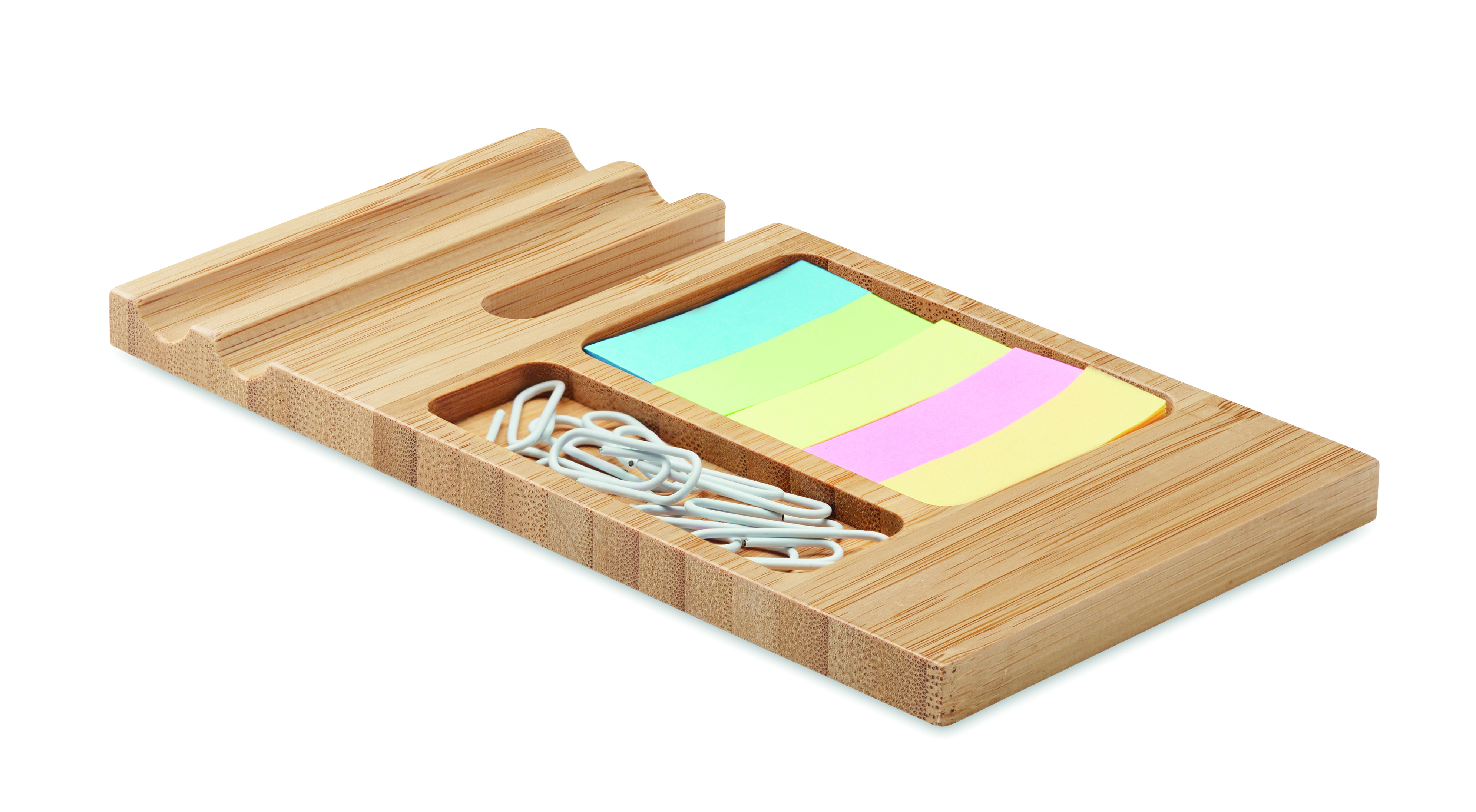 Holzbrett, Organizer, Post-its, Kabel, Post-it-Notizen