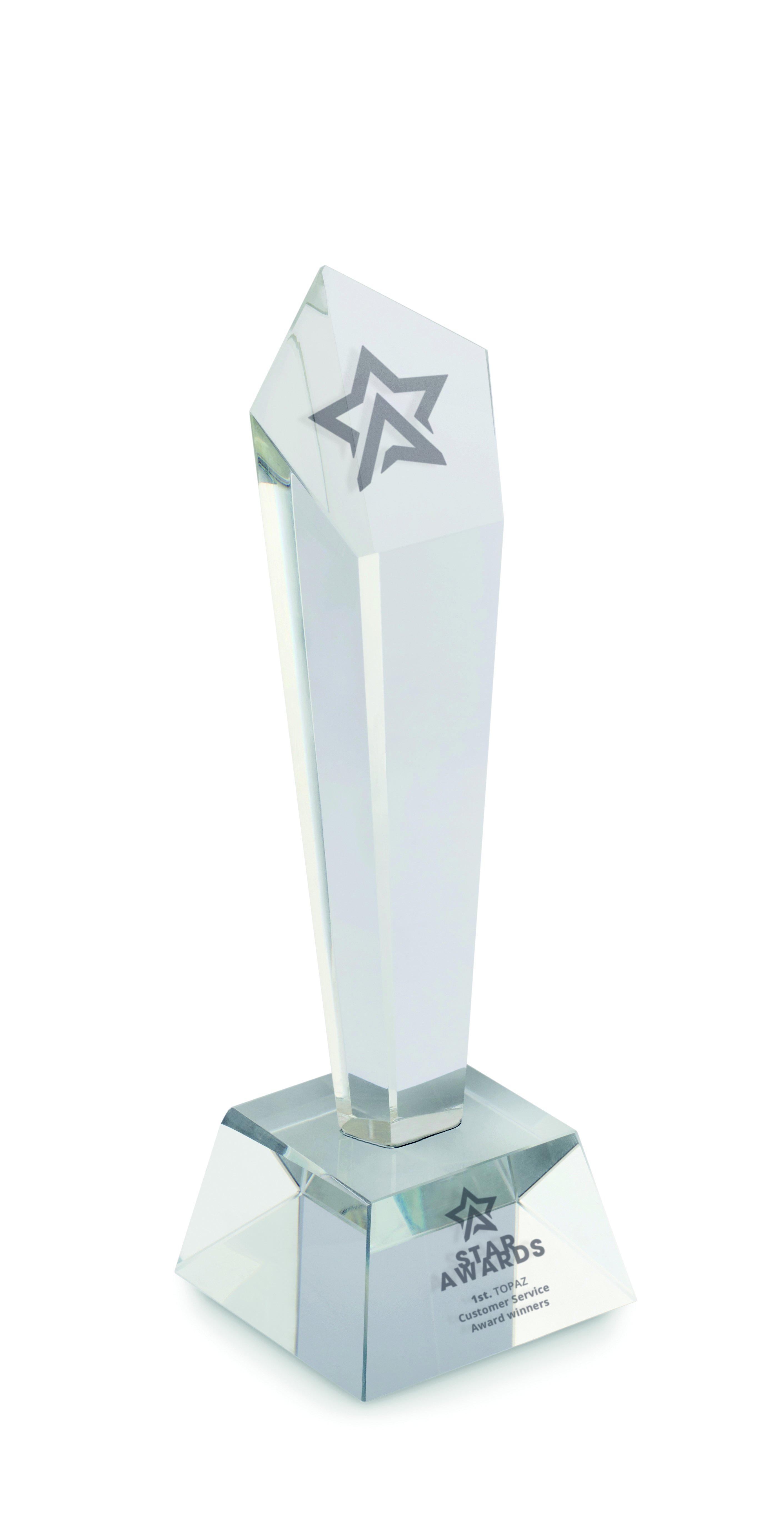 Kristallsockel, Trophäe, Star Awards, Transluzent, Spiegelndes Material, Kristalltrophäe, Auszeichnung, Sternpreis, Glaspokal, Pokal, glastrophäe, trophäe, stern award, preisfigur, skulptur