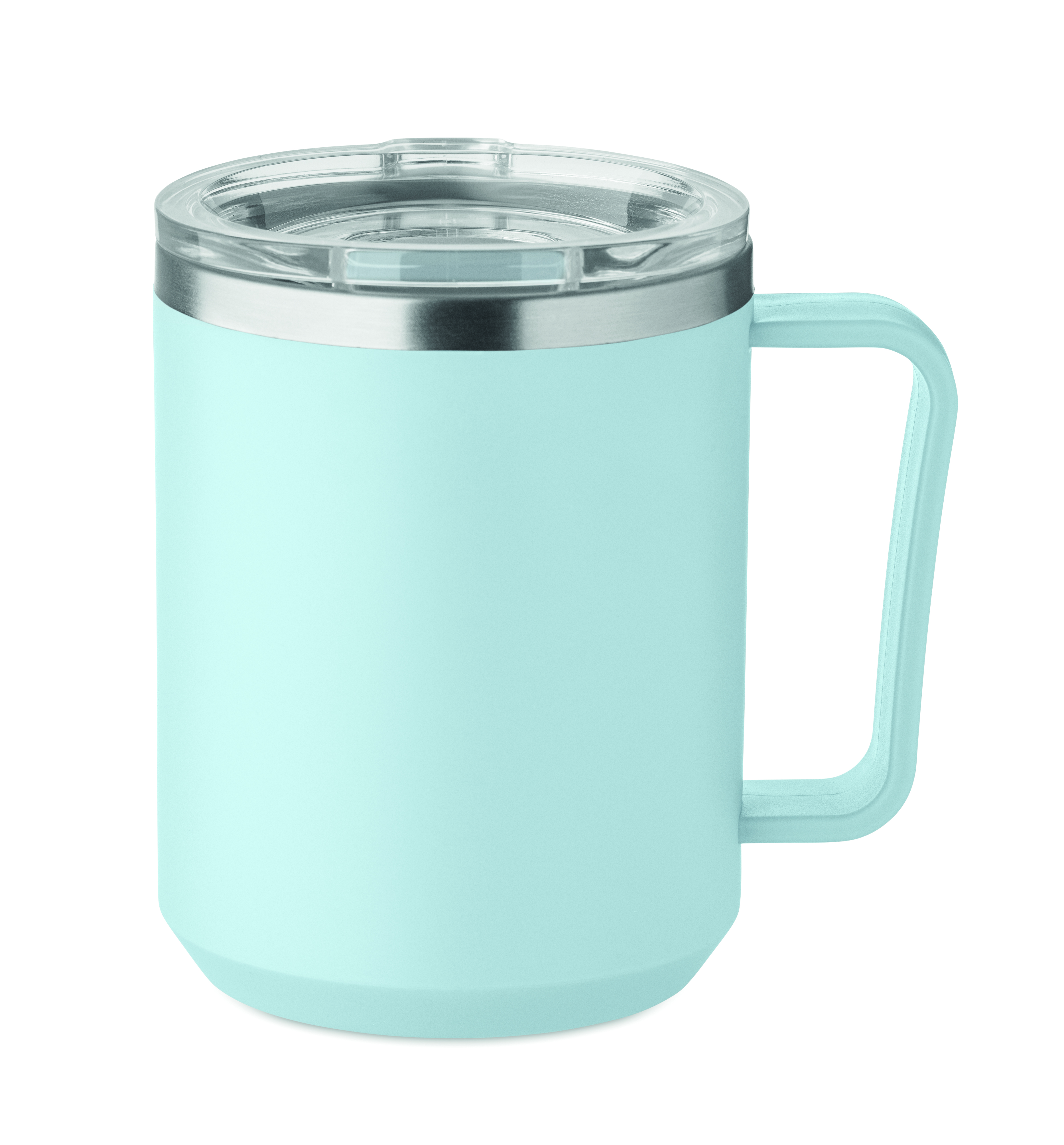 Tasse, Becher, Stahlrand, Milchkaffee-Becher, Aqua