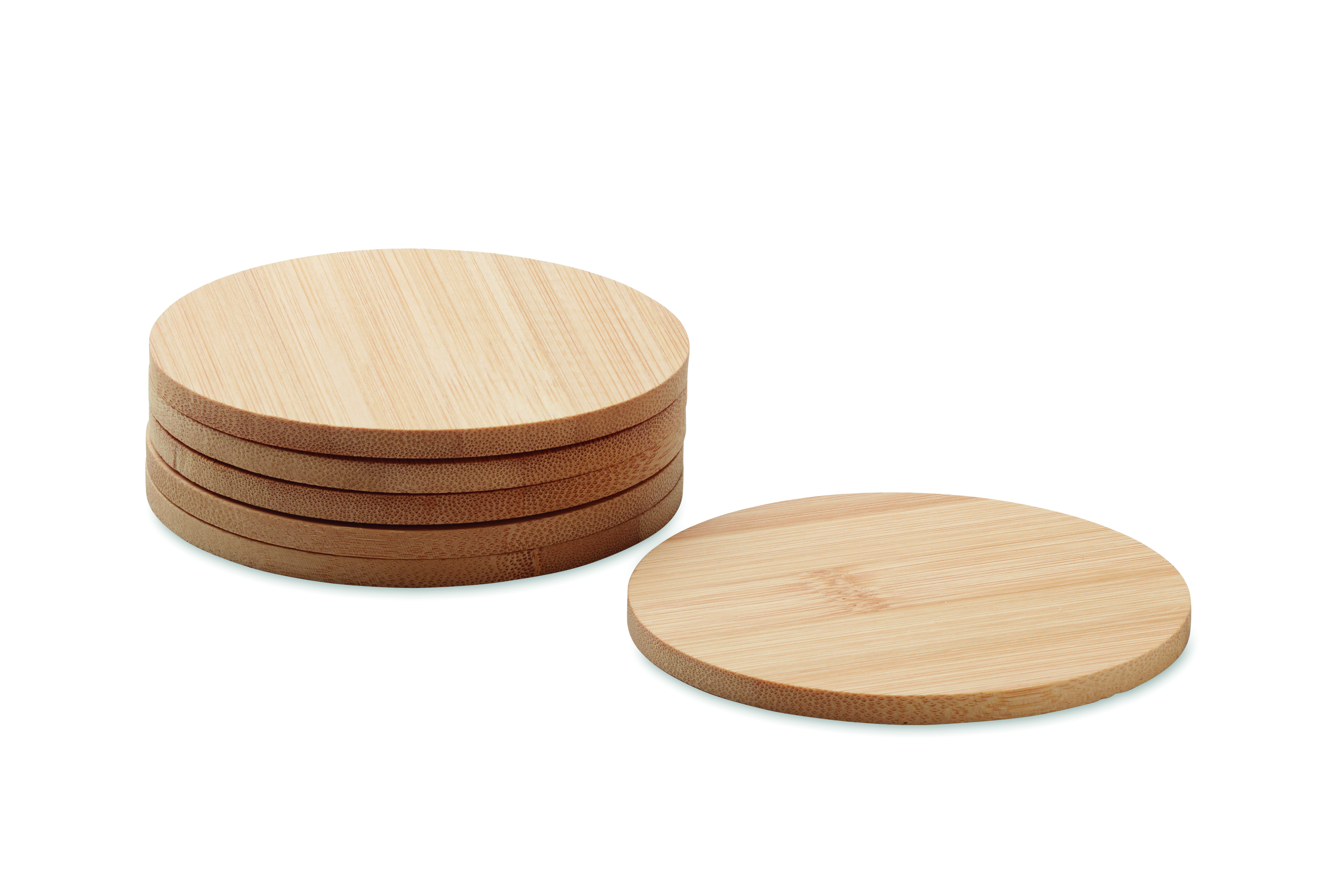 wooden coasters, bamboo, runde coaster, runduntersetzer, set aus untersetzer