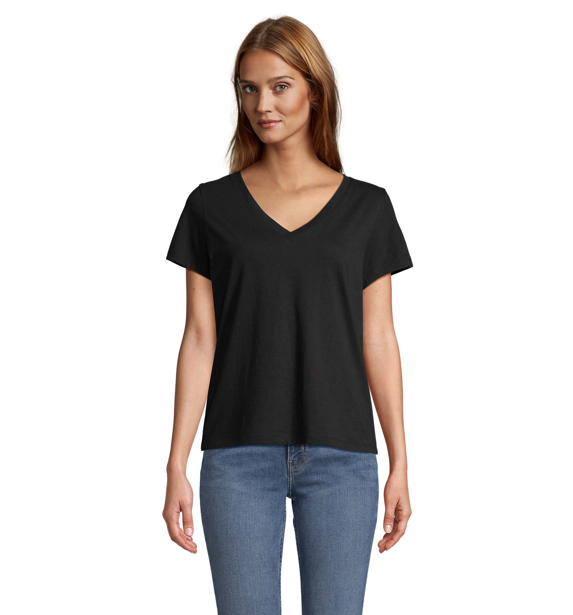 V-Ausschnitt, Kurzarm, Schwarzes T-Shirt, Casual Top, Basis-Tee, T-Shirt, V-Ausschnitt, Kurzarm, Schwarz, Baumwolle, T-Shirt, V-Ausschnitt, Kurze Ärmel, Schwarz, Casual, T-Shirt, V-Ausschnitt, Kurzarm, Schwarz, Baumwolle