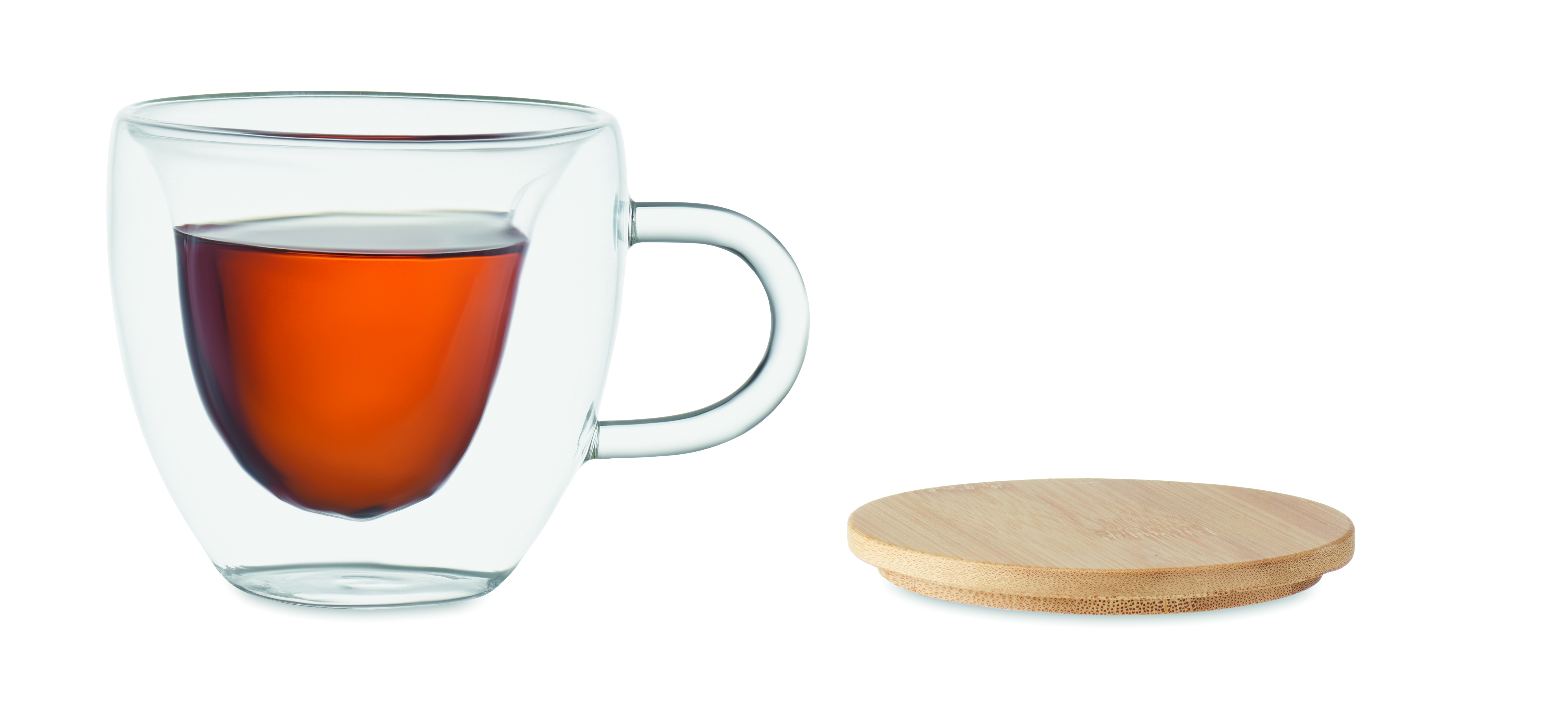 Glas, Teetasse, Kaffeebecher, Hitzebeständig, Korkdeckel