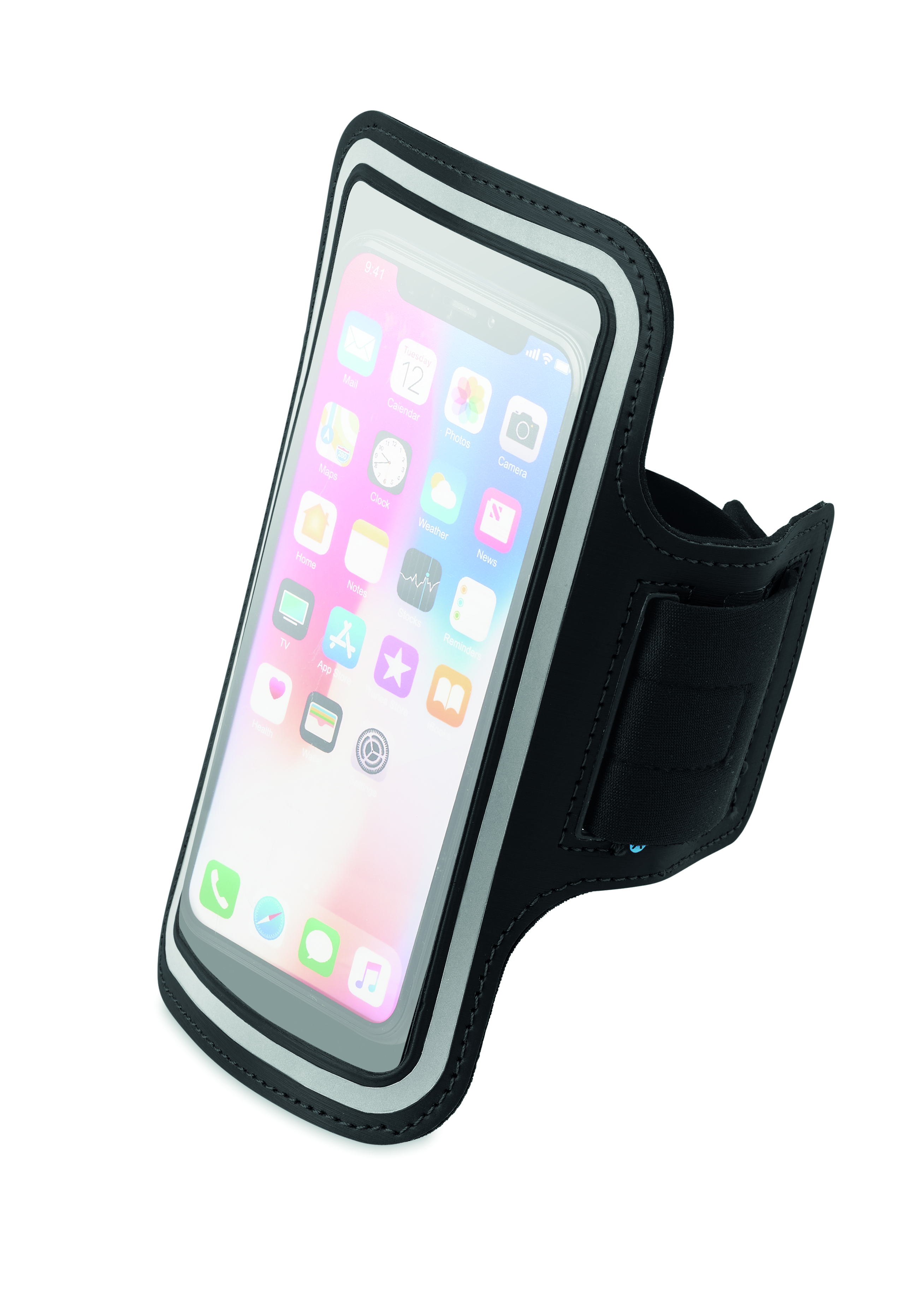 Smartphone-Halter, Armband-Halter, Handyhalterung, Schwarz, Kunstleder