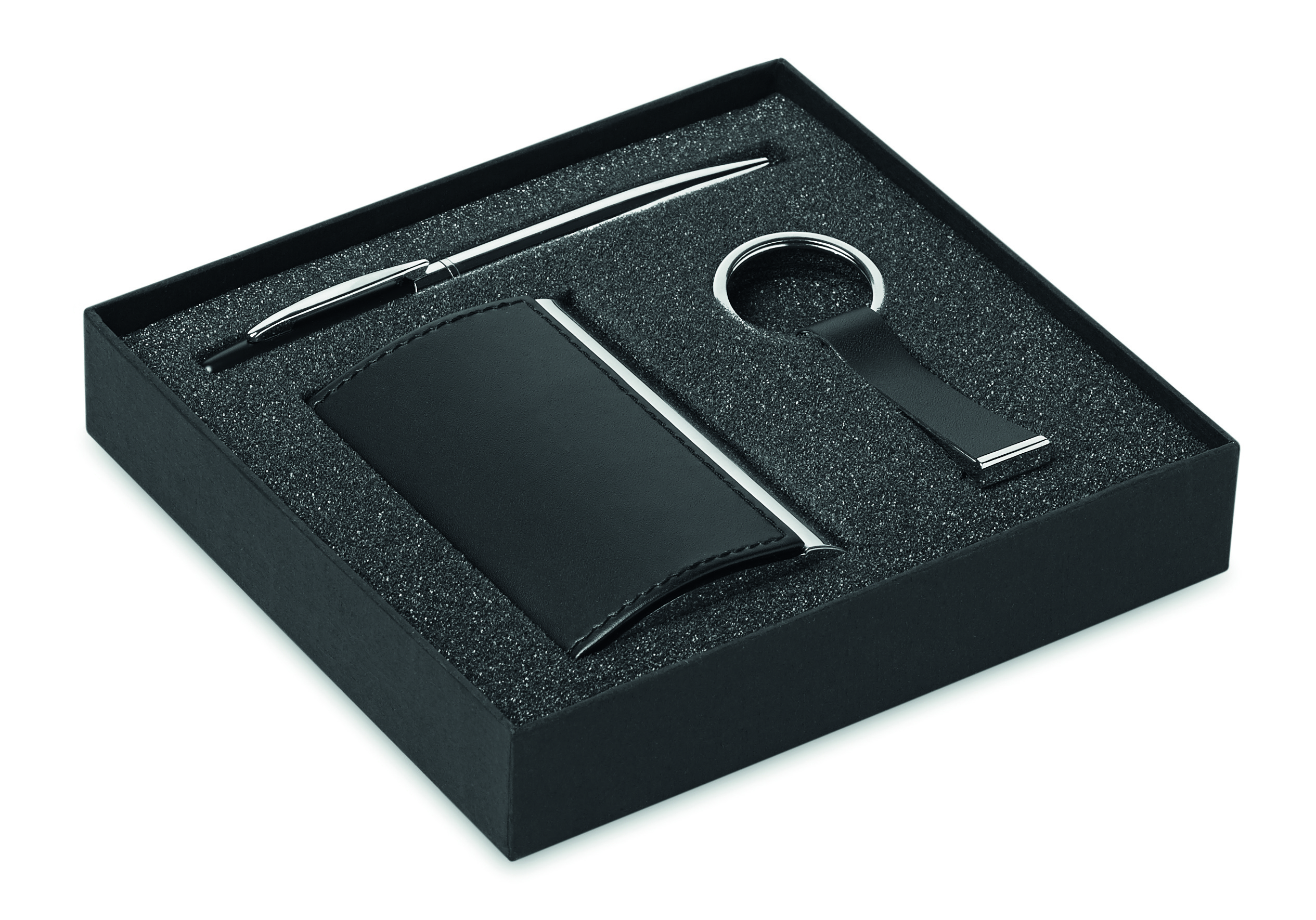 Kartenetui, Geldbörse, Kugelschreiber, Schlüsselanhänger, Set