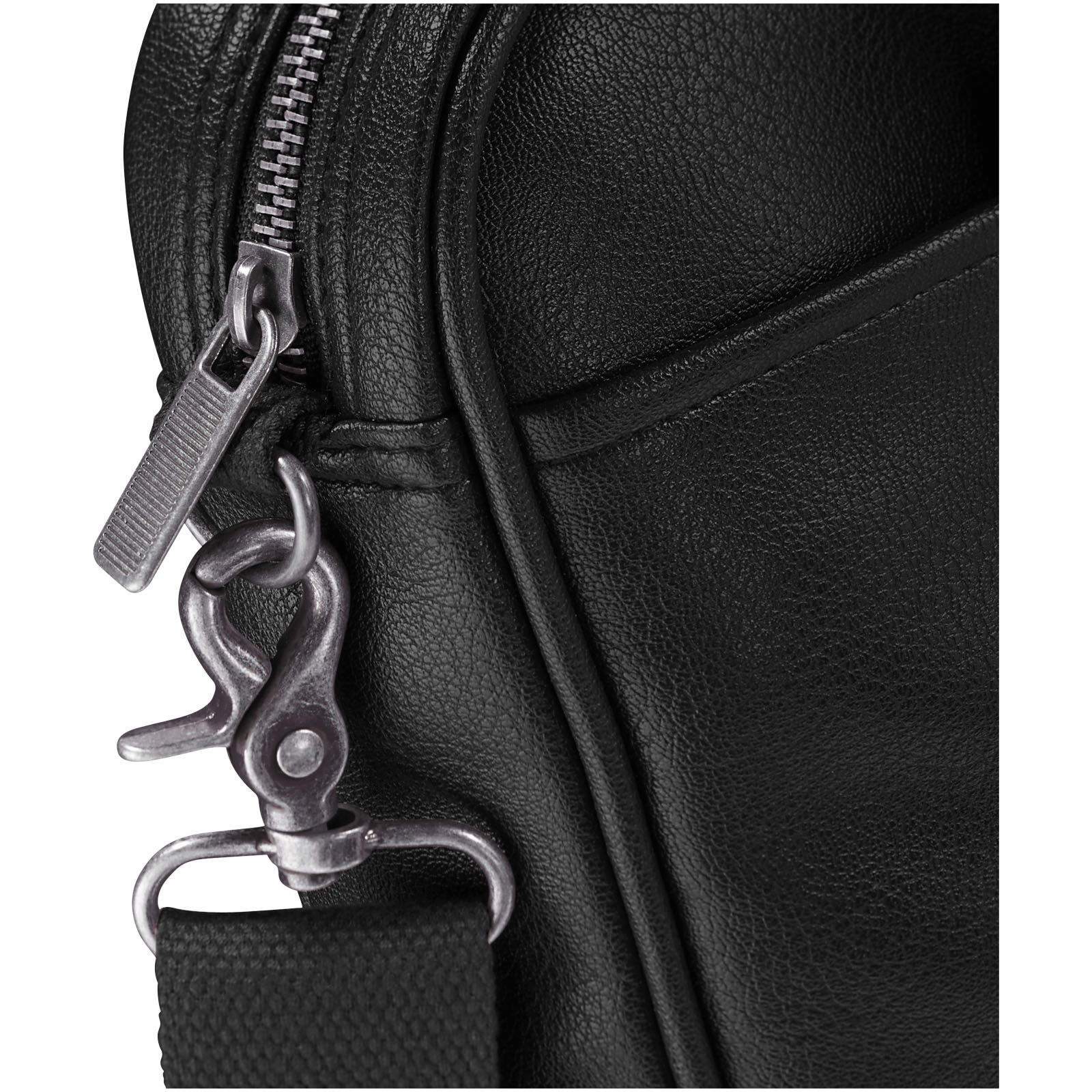 Leder, Schulterriemen, Metallclip, Reißverschluss, Wallet-Bag, leder, Reißverschluss, Tasche, schwarz, Gurtband, Gurtband, Schulterriemen, Metalldrücker, Reißverschluss, Lederbezug