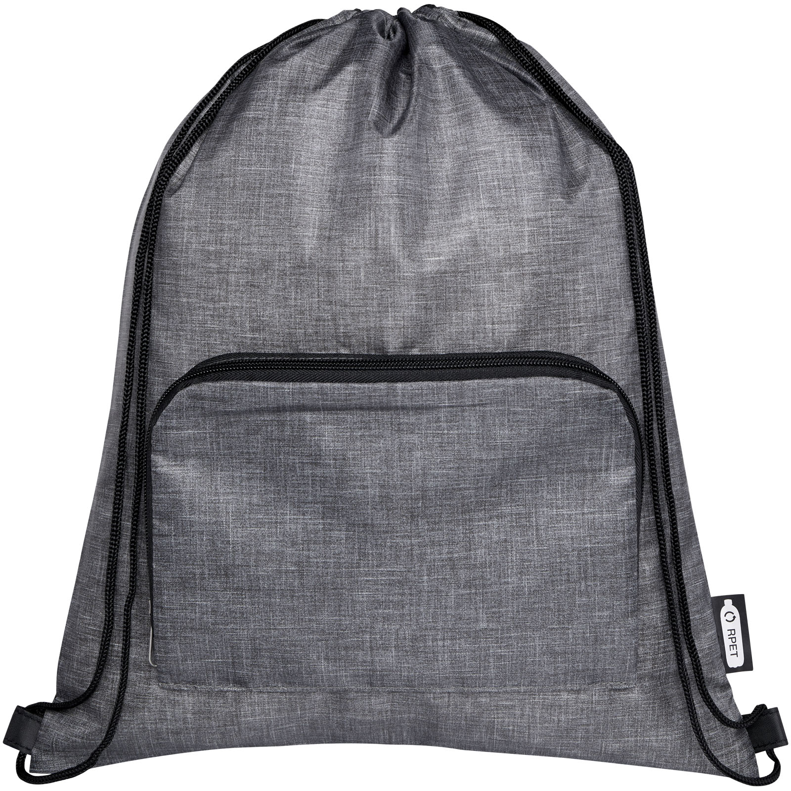 Rucksack, Drawstring-Beutel, Grau, Vordertasche, Kordelzug