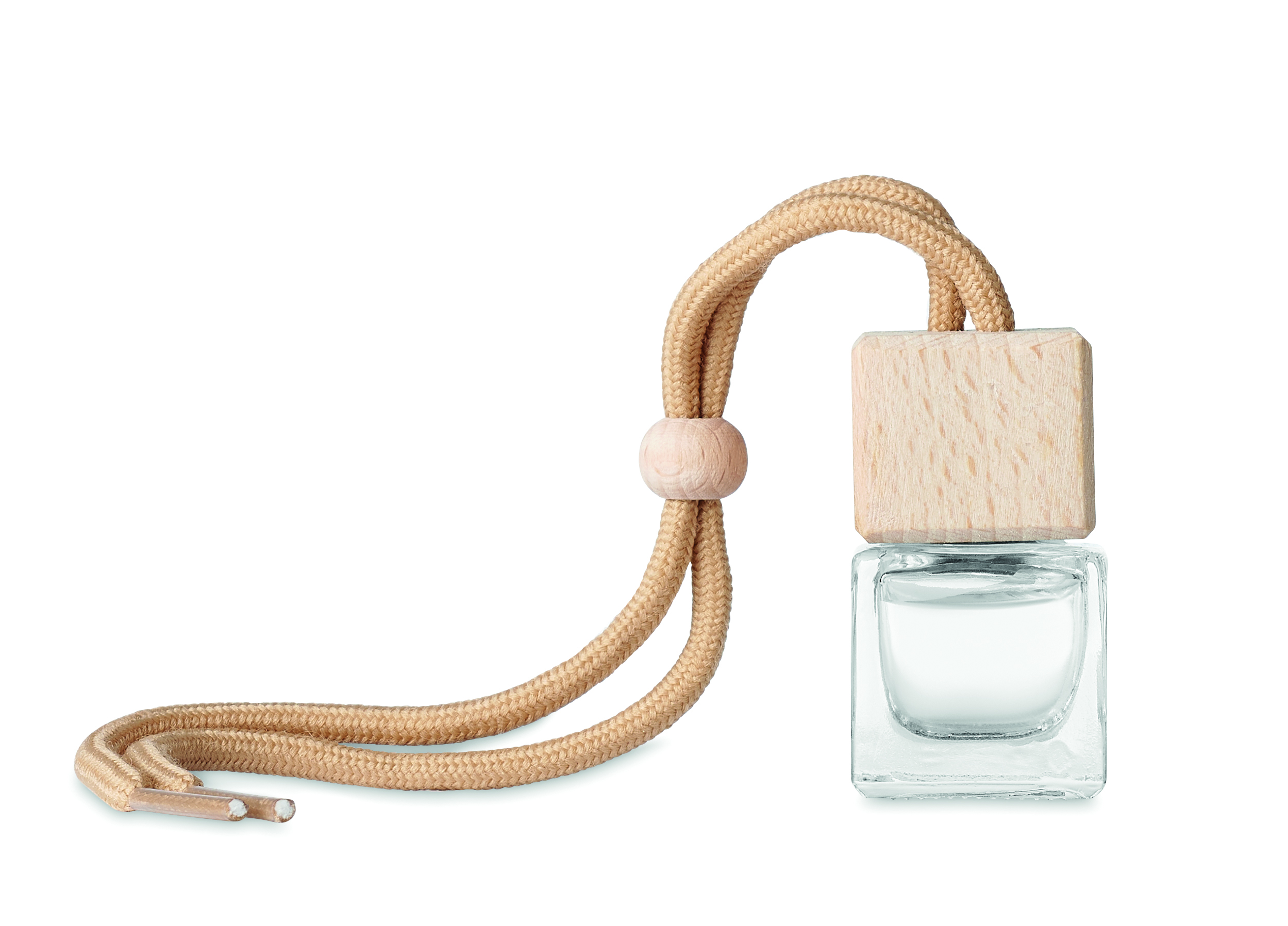 Nagellackflakon, Holzdeckel, Kordelverschluss, Glasflakon, Naturholz