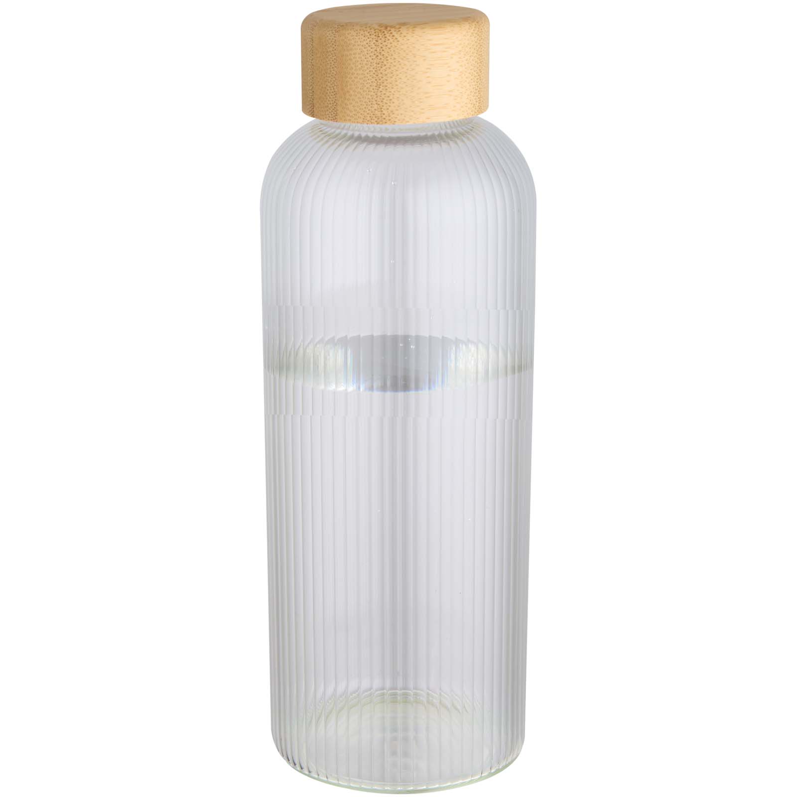 Flasche, Glasflasche, Korkdeckel, gerippte Oberfläche, transparent