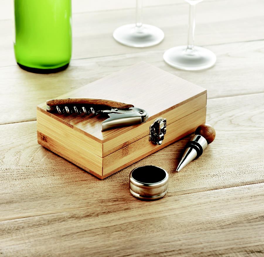 Weinset, Holzbox, Korken, Flaschenverschluss, Weinaccessoires
