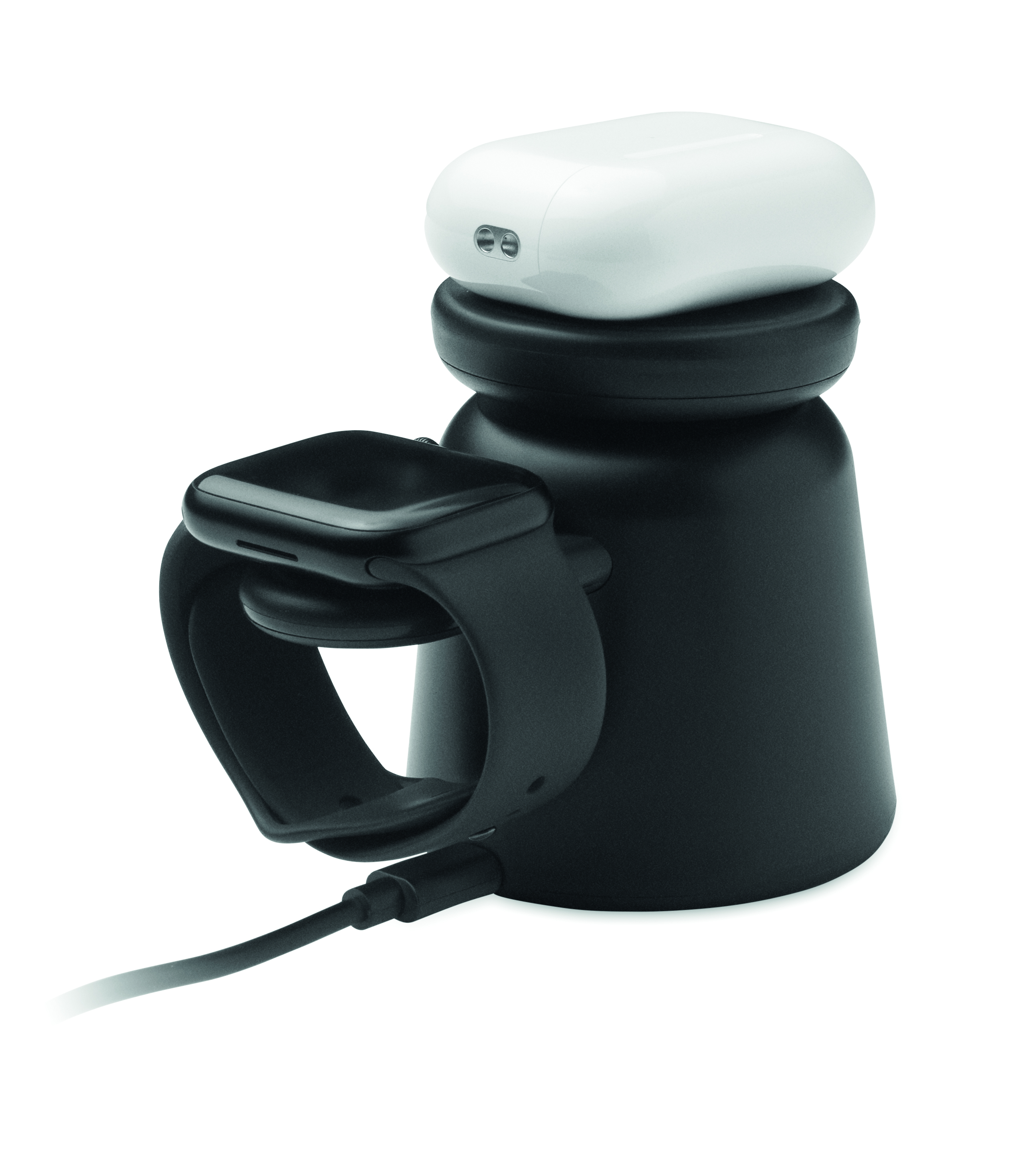 Trinkflasche, Wasserflasche, Elektrische Ladung, Ladegerät, Smartwatch-Halterung, Trinkflasche, Mikro-Adapter, USB-Ladeanschluss, Schraubdeckel, Spitz zulaufend