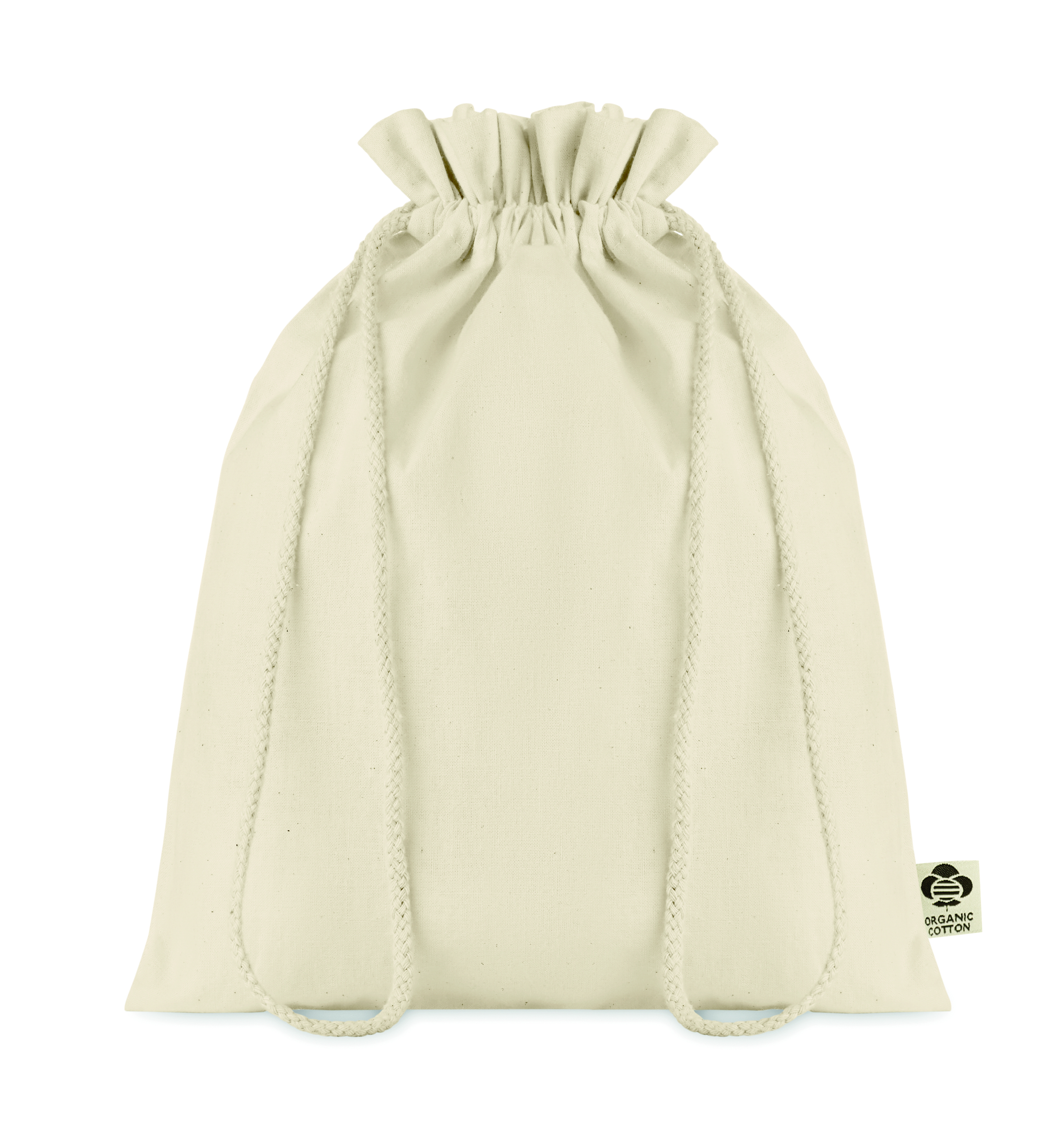 Beutel, Drawstring bag, Bio-Baumwolle, Naturfarbe, Kordelzug